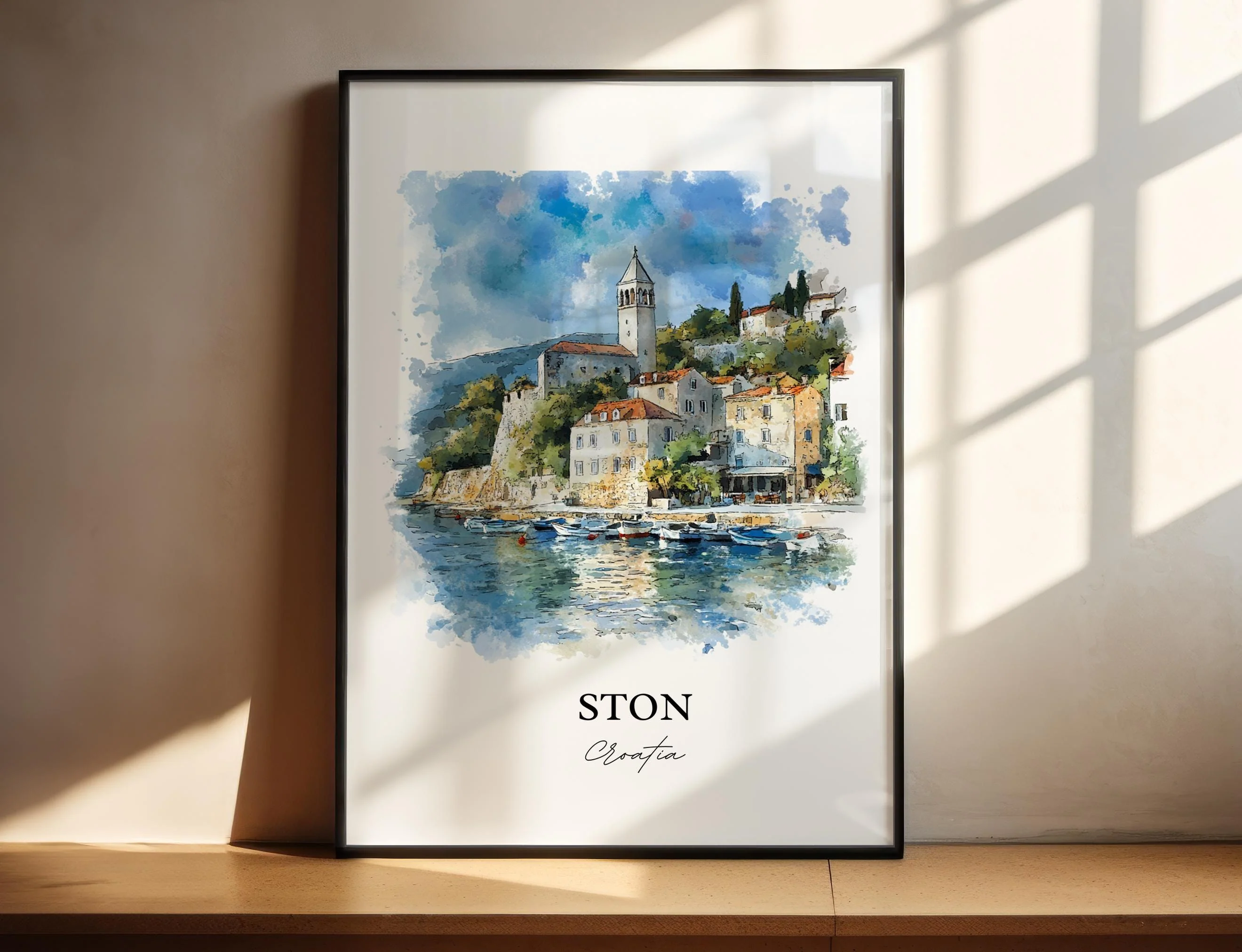 Ston, Croatia – Watercolor Art Print
