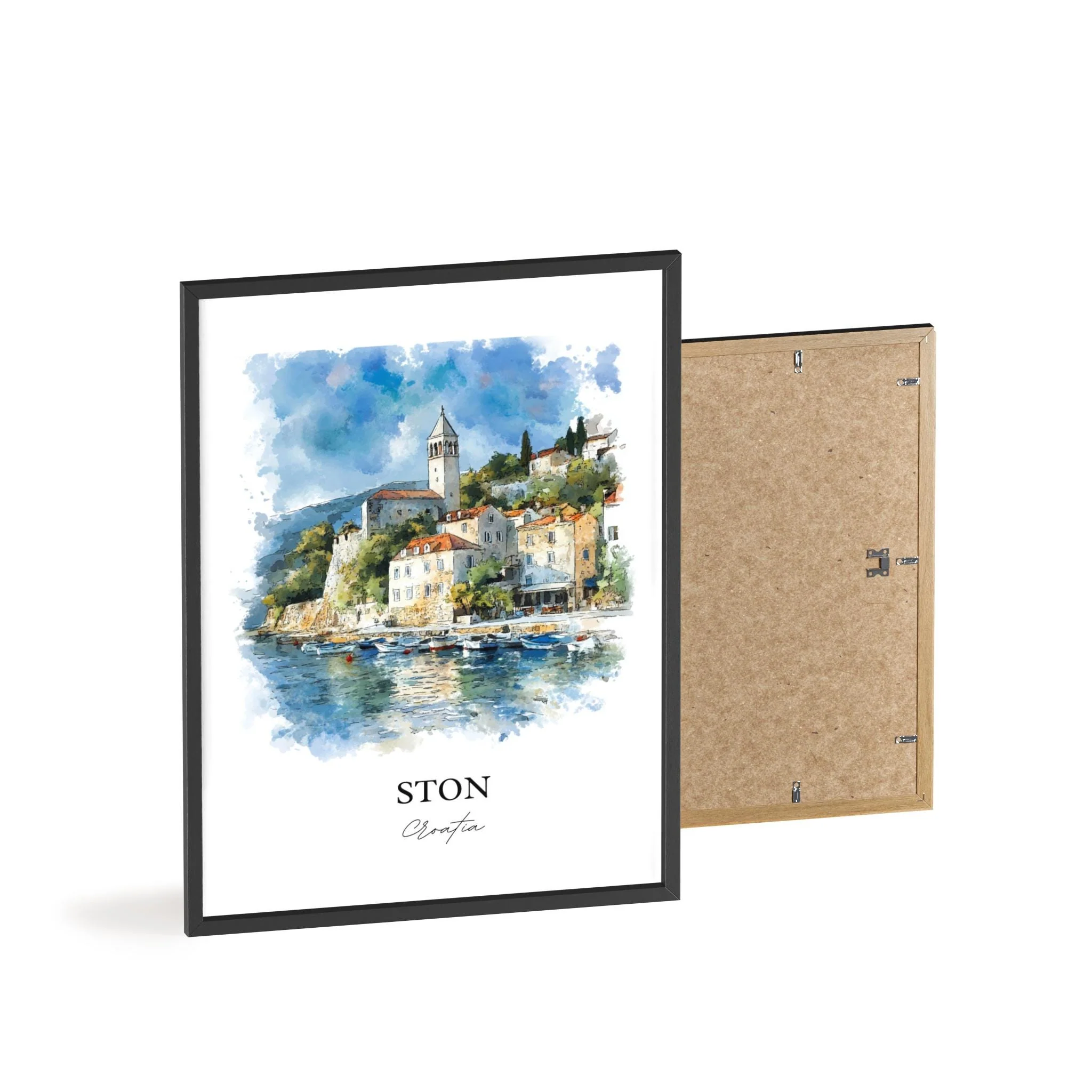 Ston, Croatia – Watercolor Art Print - Image 8
