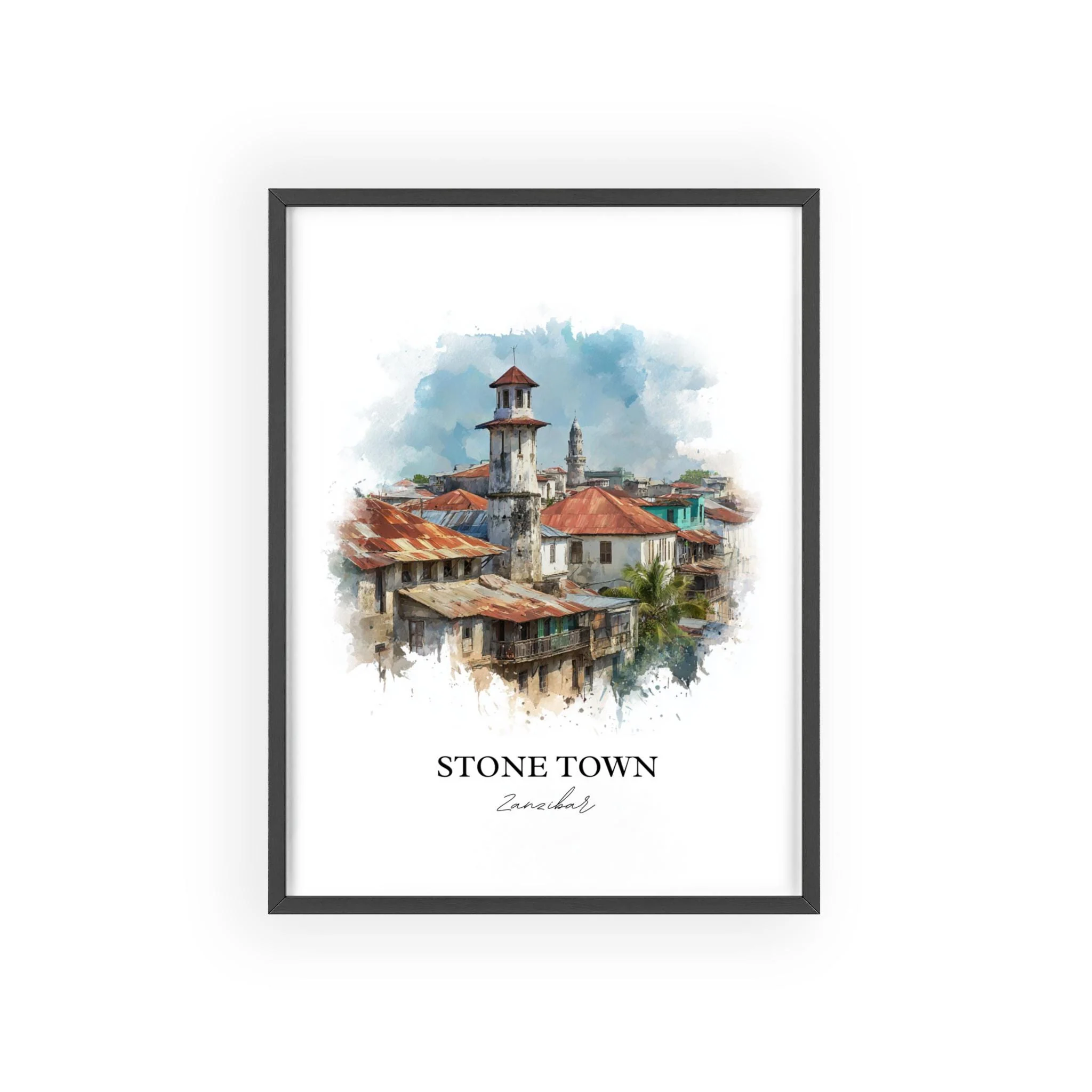 Stone Town, Zanzibar – Watercolor Art Print - Image 10