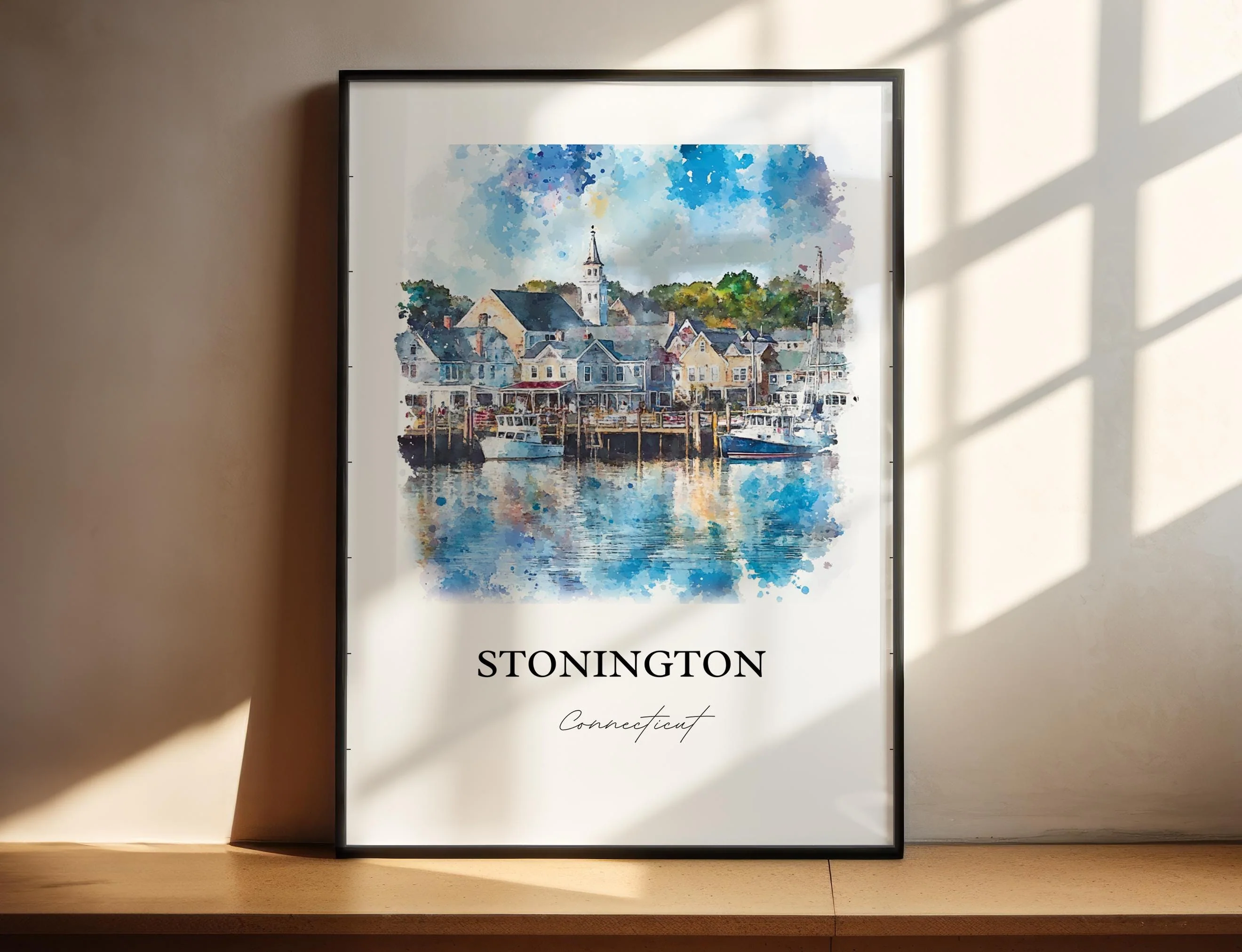 Stonington, CT, Connecticut – Watercolor Art Print