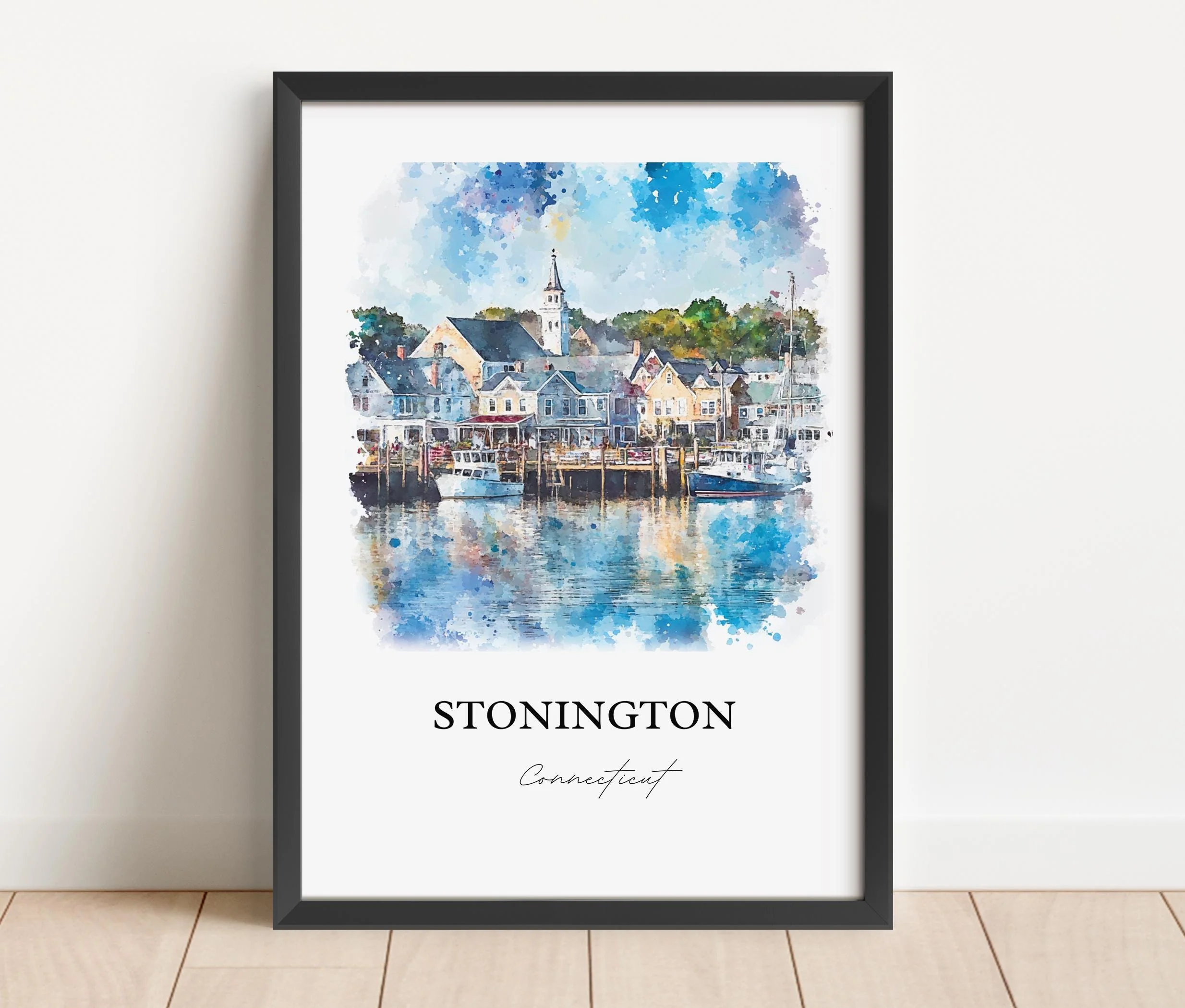 Stonington, CT, Connecticut – Watercolor Art Print - Image 3