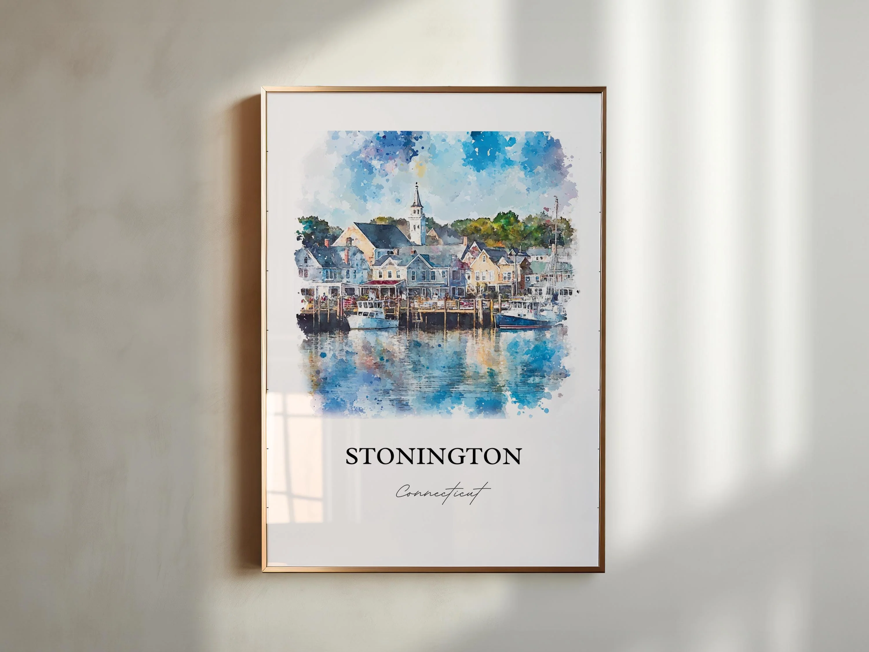 Stonington, CT, Connecticut – Watercolor Art Print - Image 4