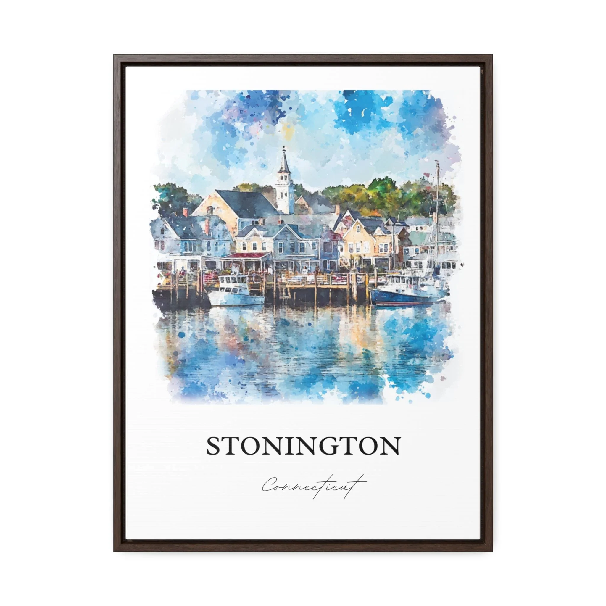 Stonington, CT, Connecticut – Watercolor Art Print - Image 7