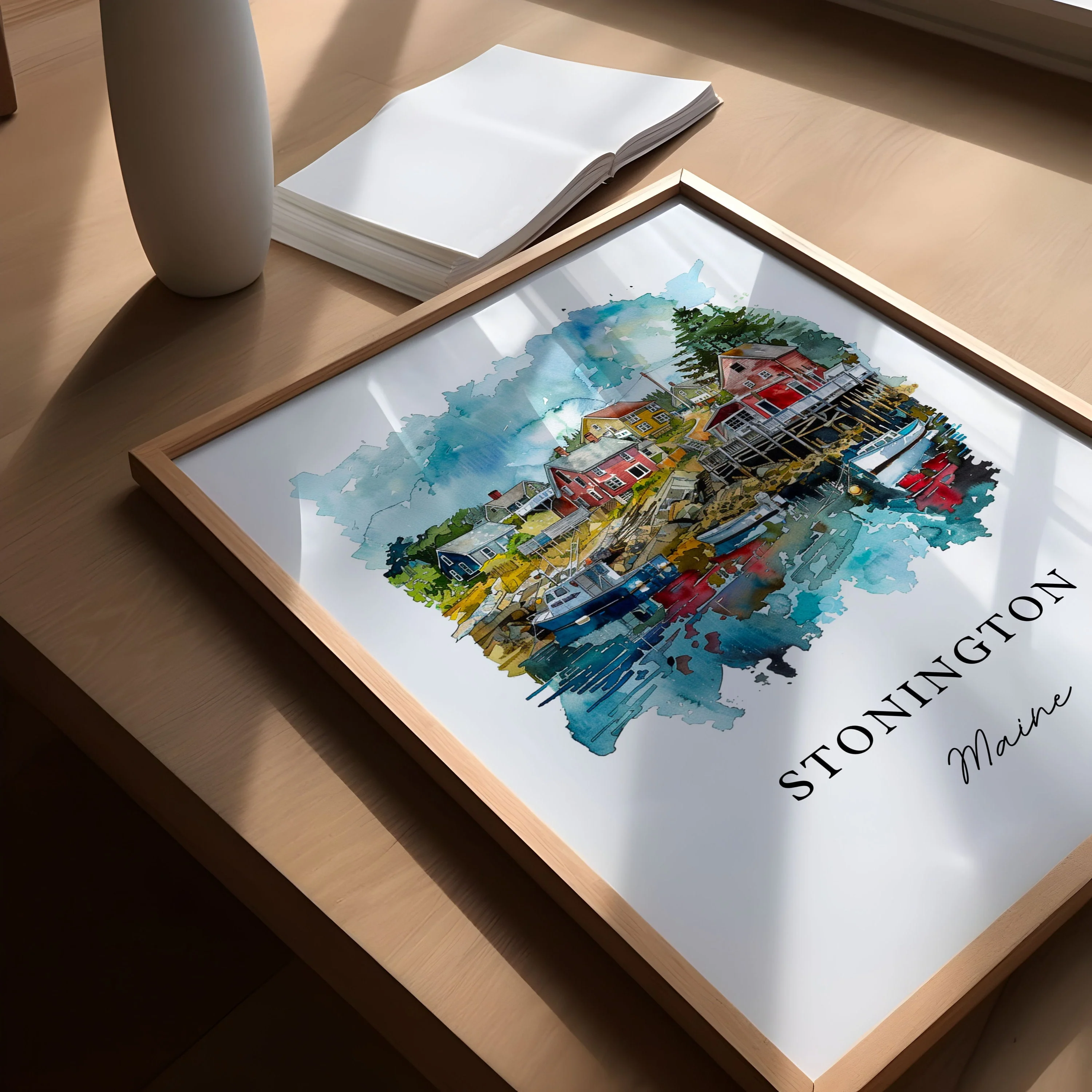 Stonington, Maine – Watercolor Art Print - Image 3