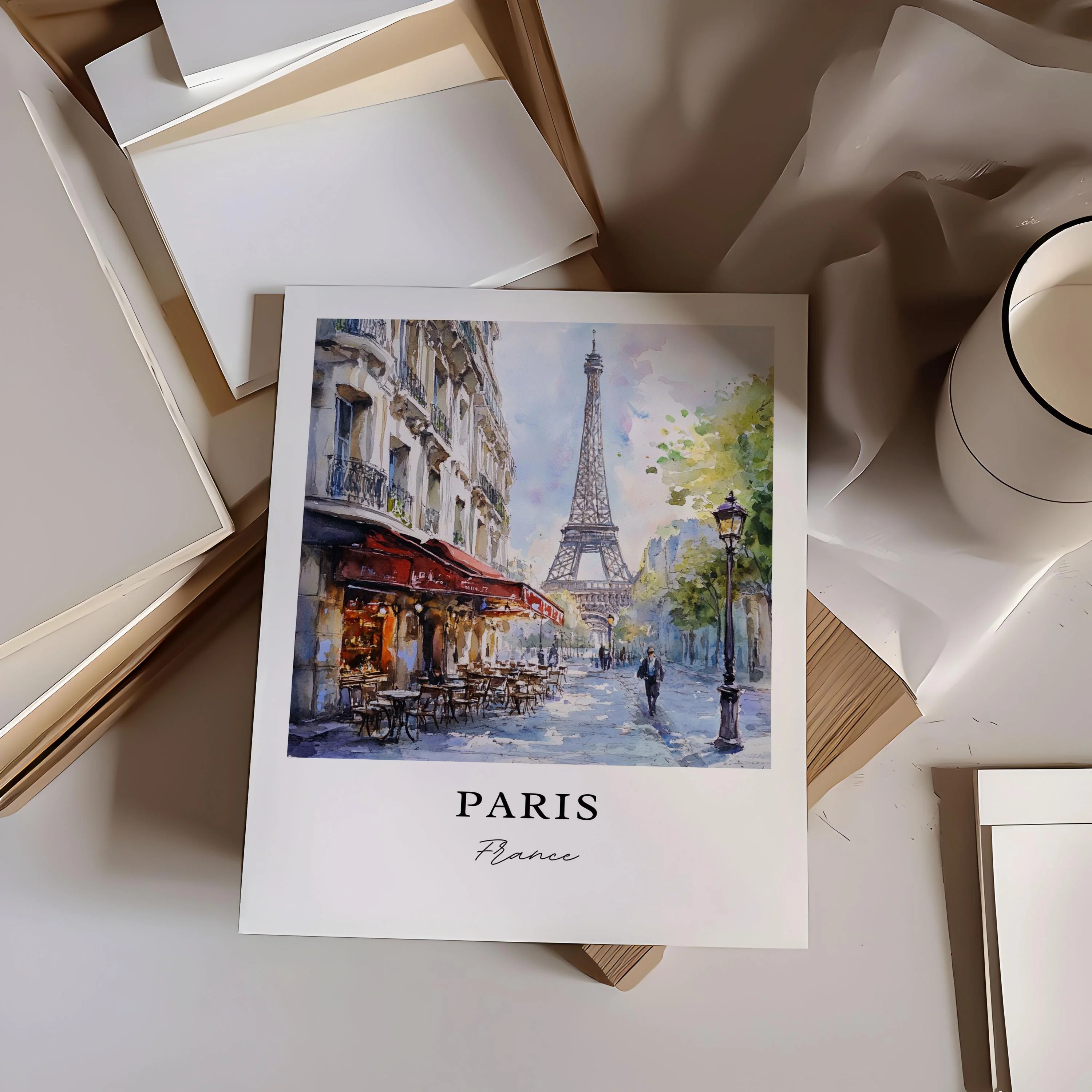 Paris, France – Watercolor Art Print - Image 4
