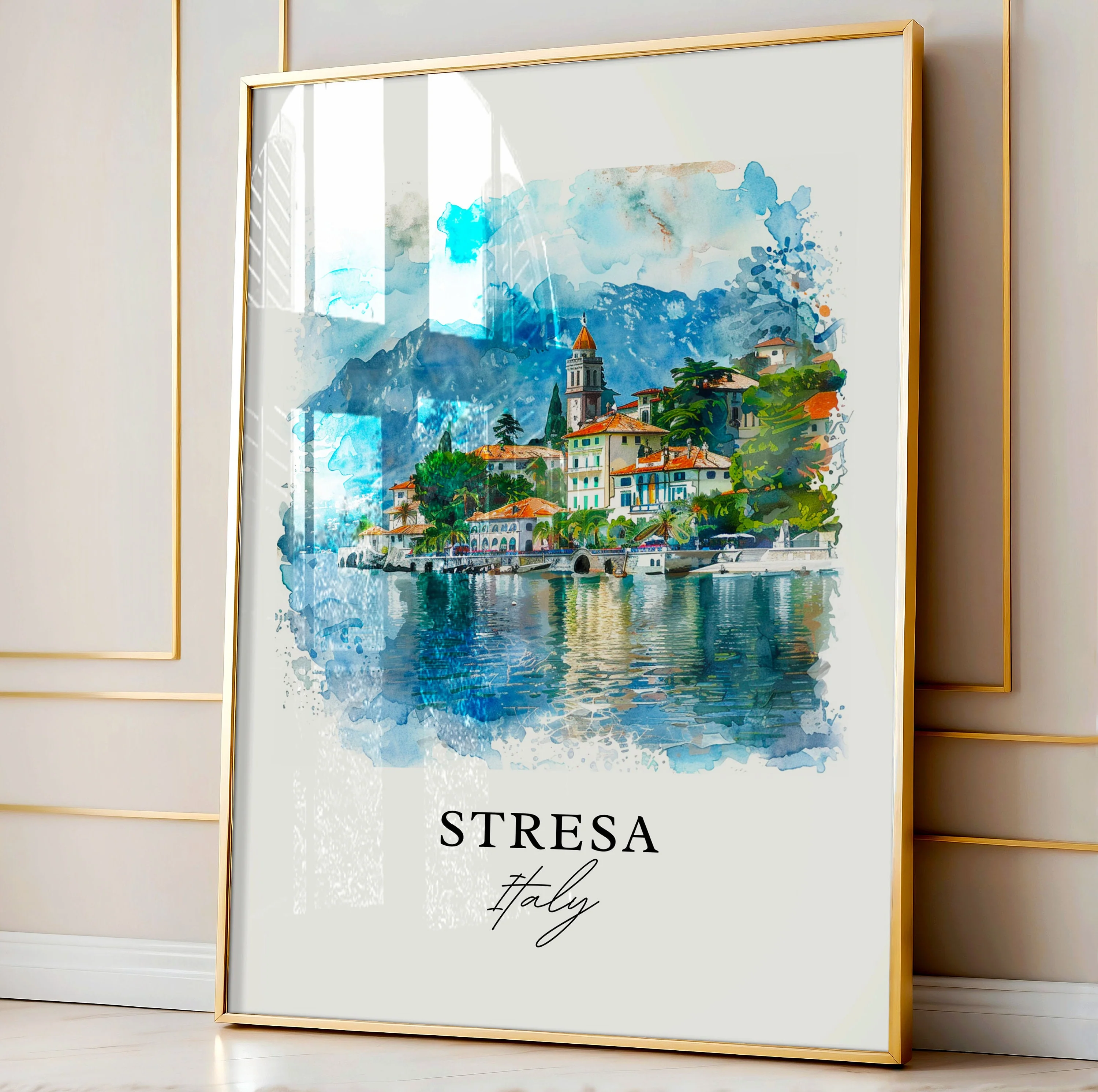 Stresa, Italy – Watercolor Art Print of Lake Maggiore - Image 4