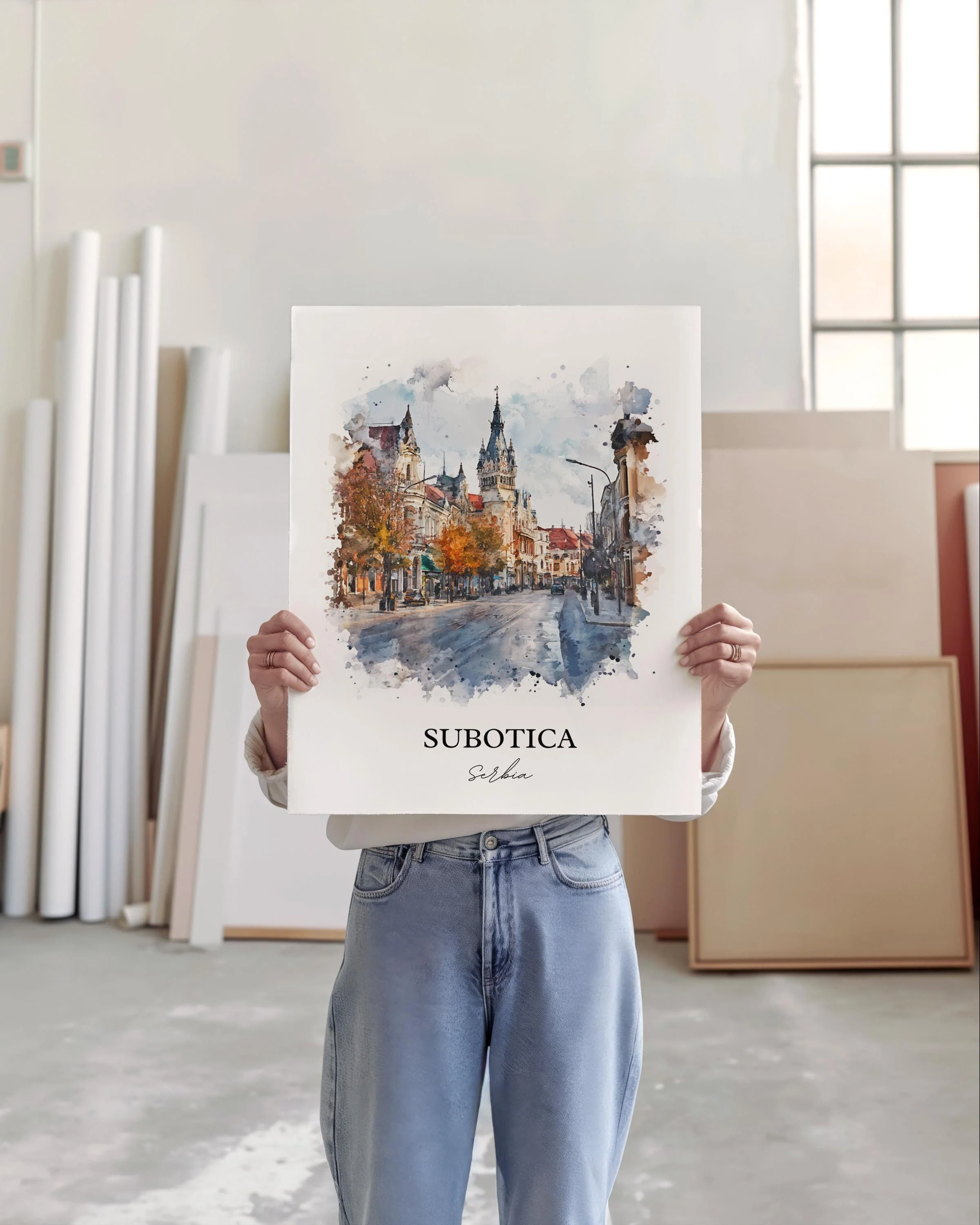Subotica, Serbia – Watercolor Art Print - Image 4