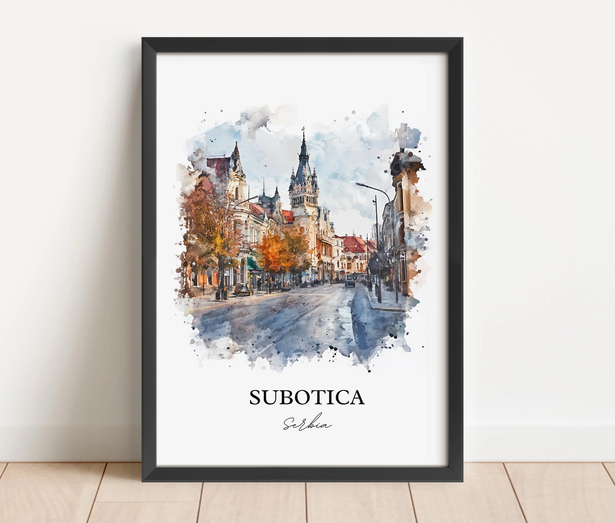 Subotica, Serbia – Watercolor Art Print - Image 6