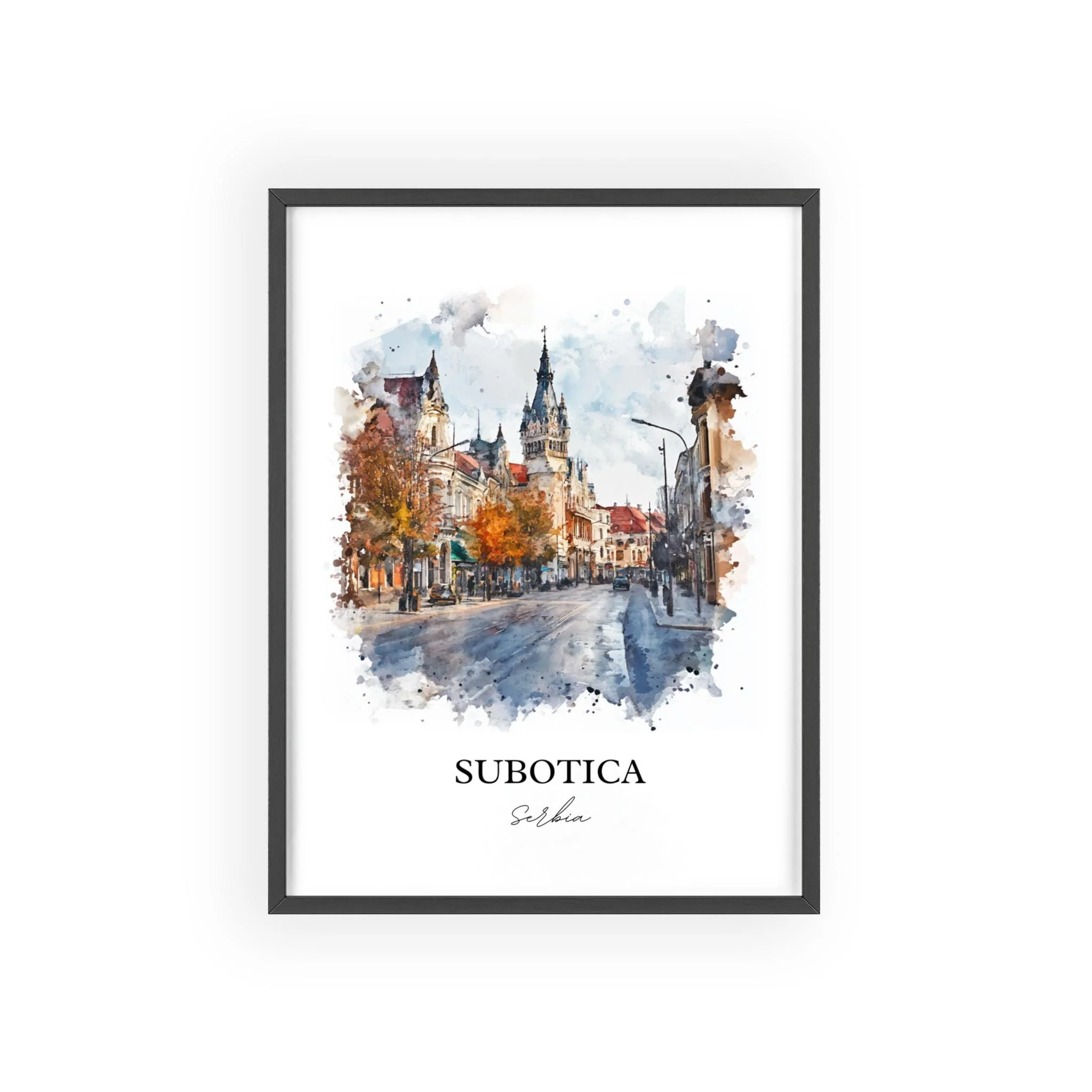 Subotica, Serbia – Watercolor Art Print - Image 7