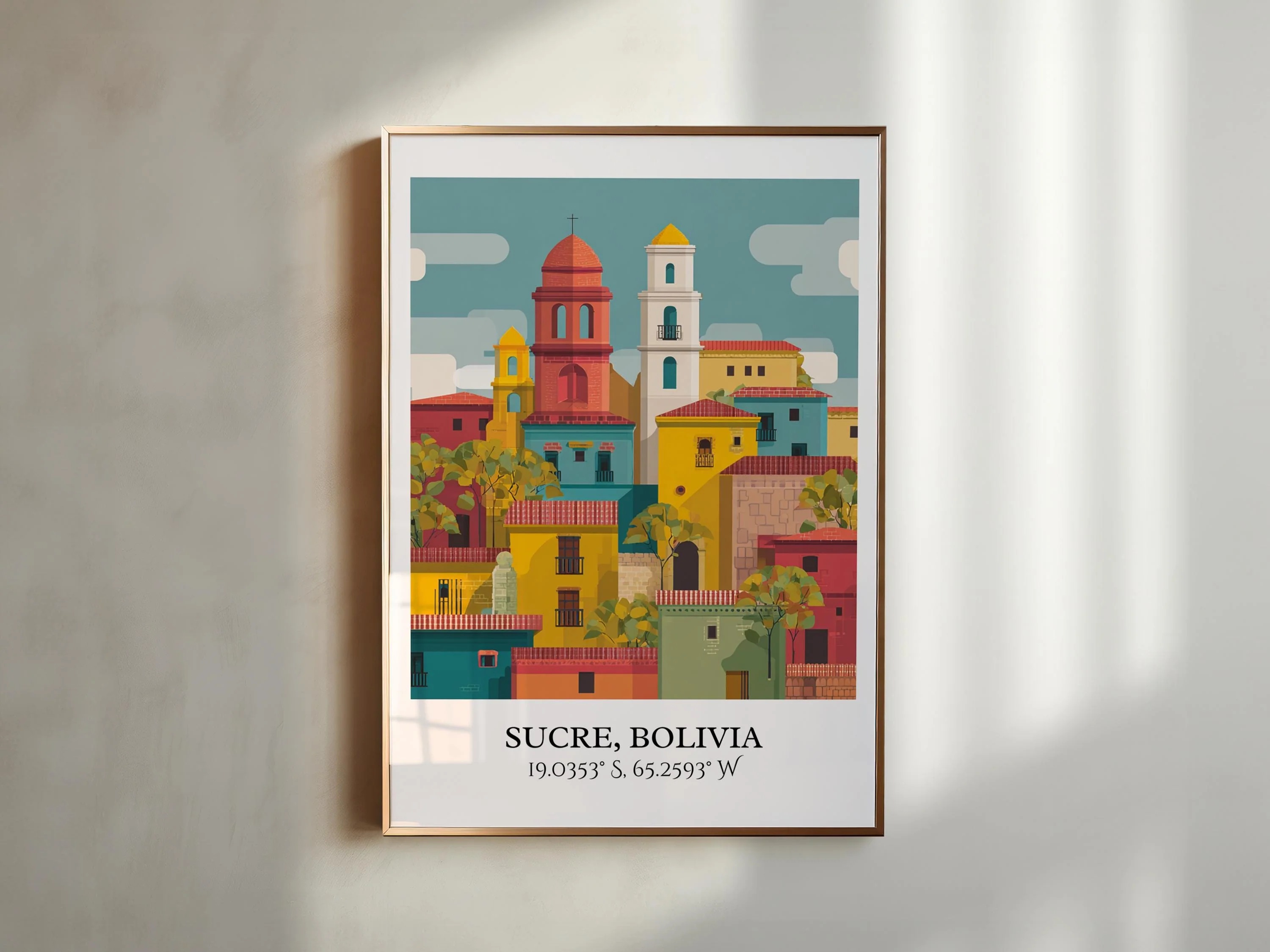 Sucre, Bolivia – Watercolor Art Print - Image 3