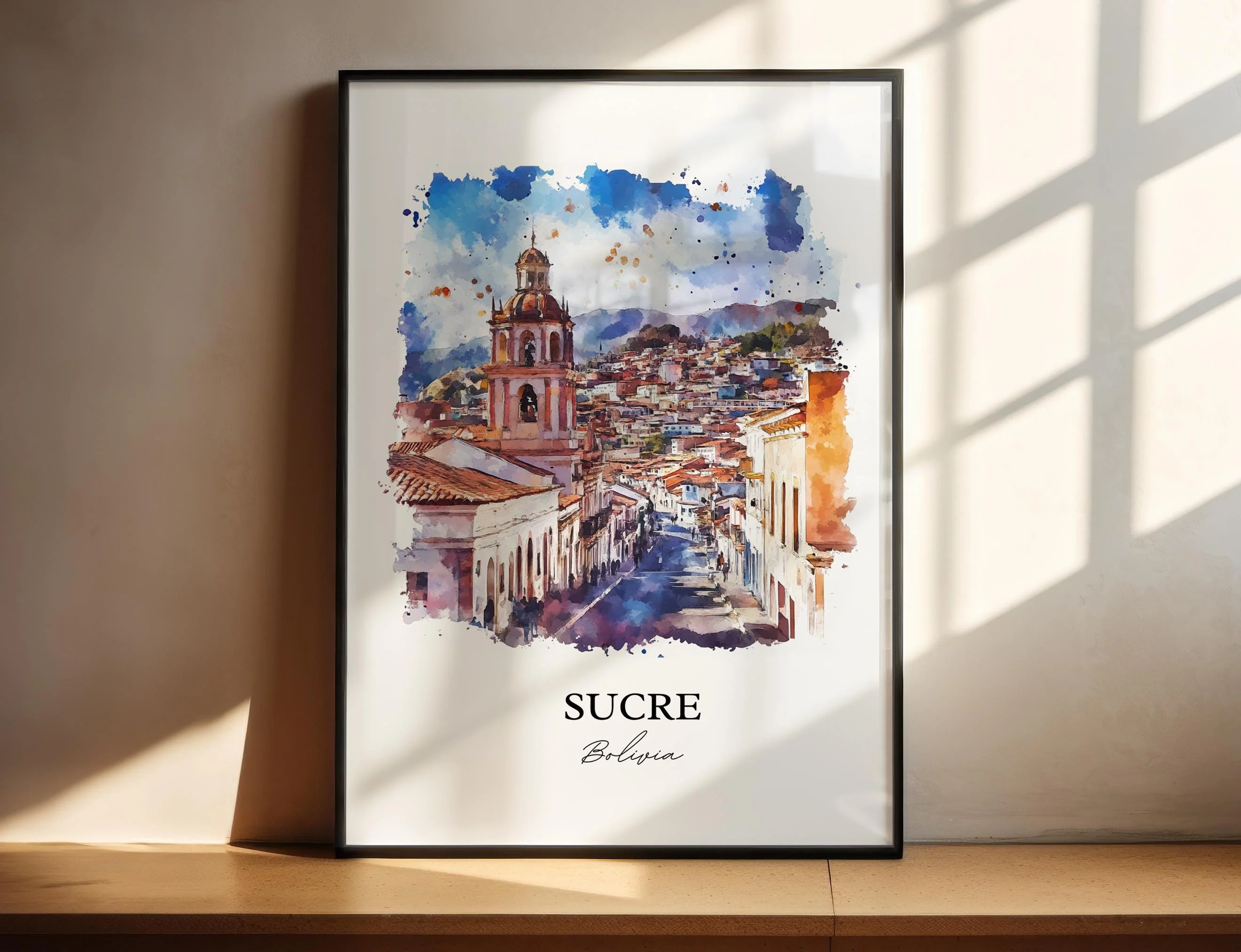Sucre, Bolivia – Watercolor Art Print