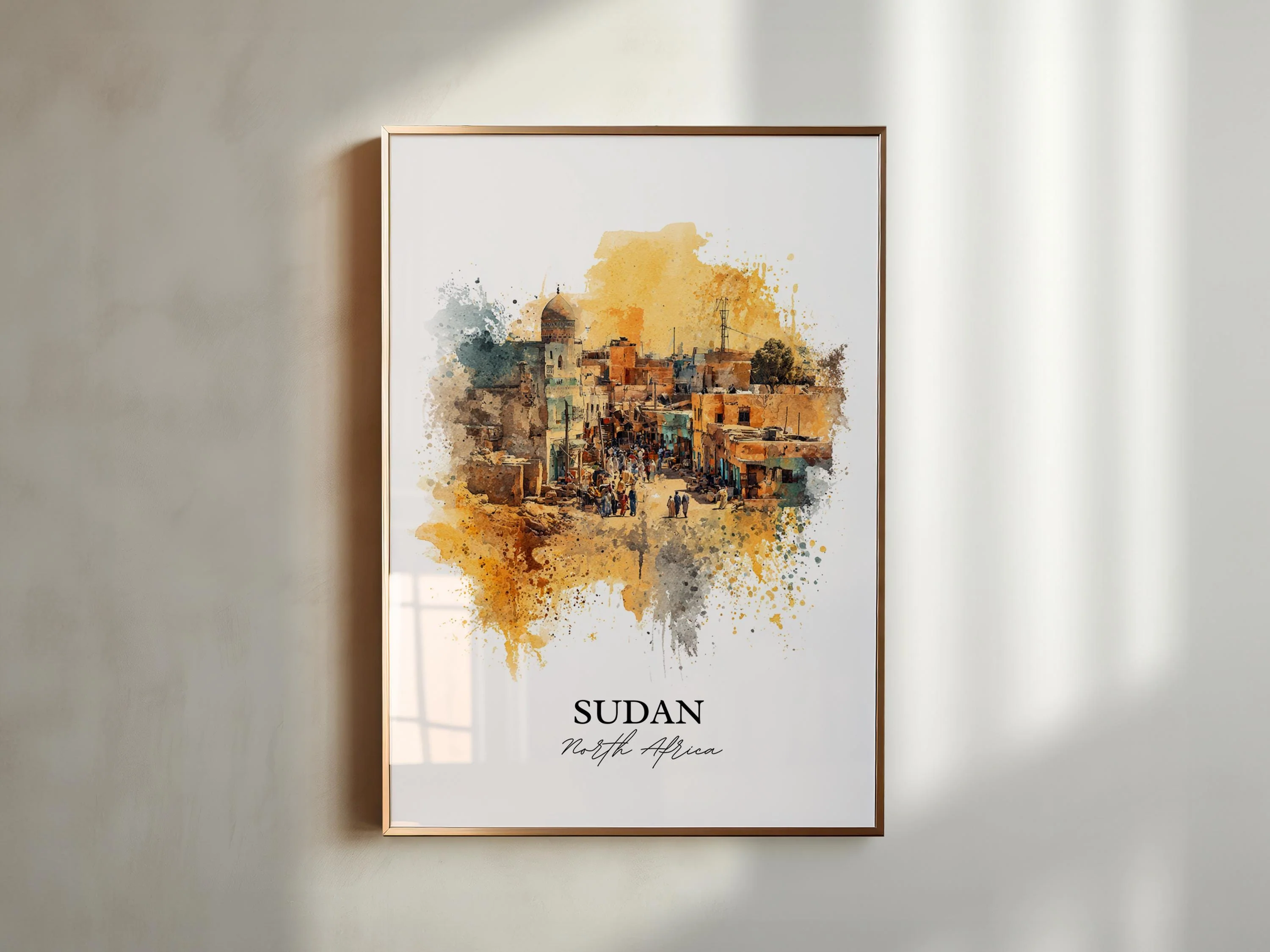 Sudan, Africa – Watercolor Art Print - Image 3