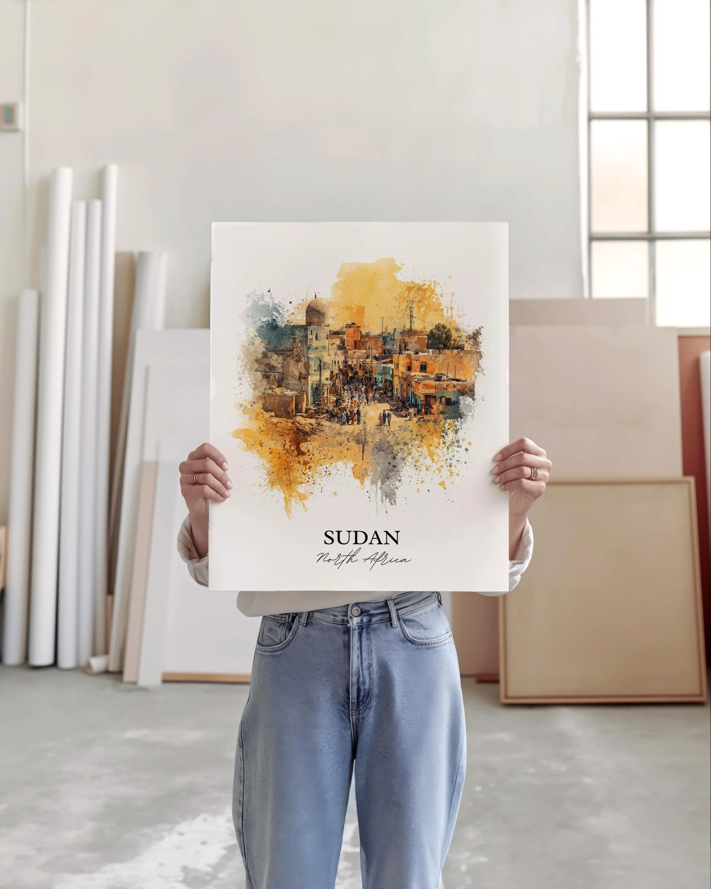Sudan, Africa – Watercolor Art Print - Image 5