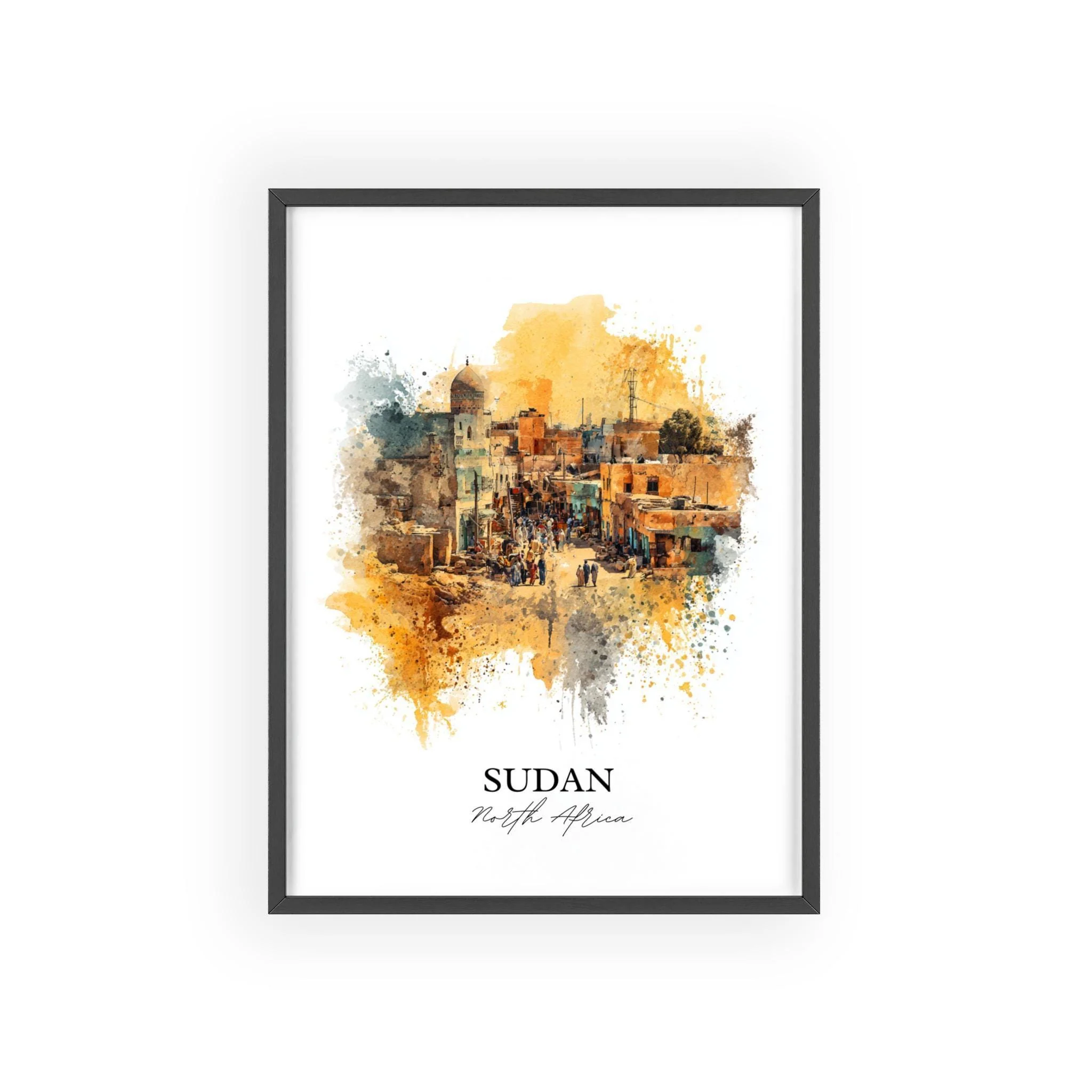 Sudan, Africa – Watercolor Art Print - Image 7
