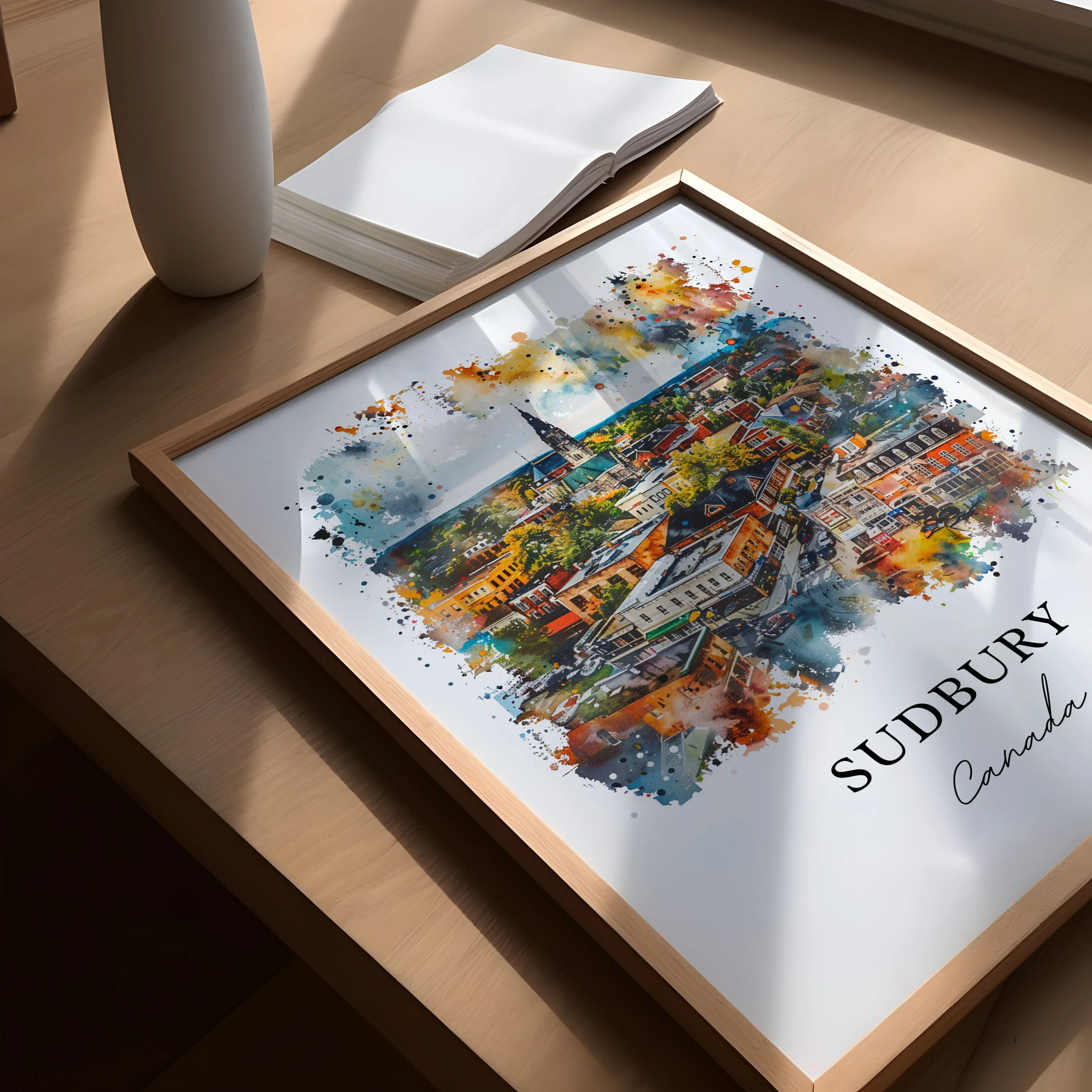 Sudbury, Canada – Watercolor Art Print - Image 2