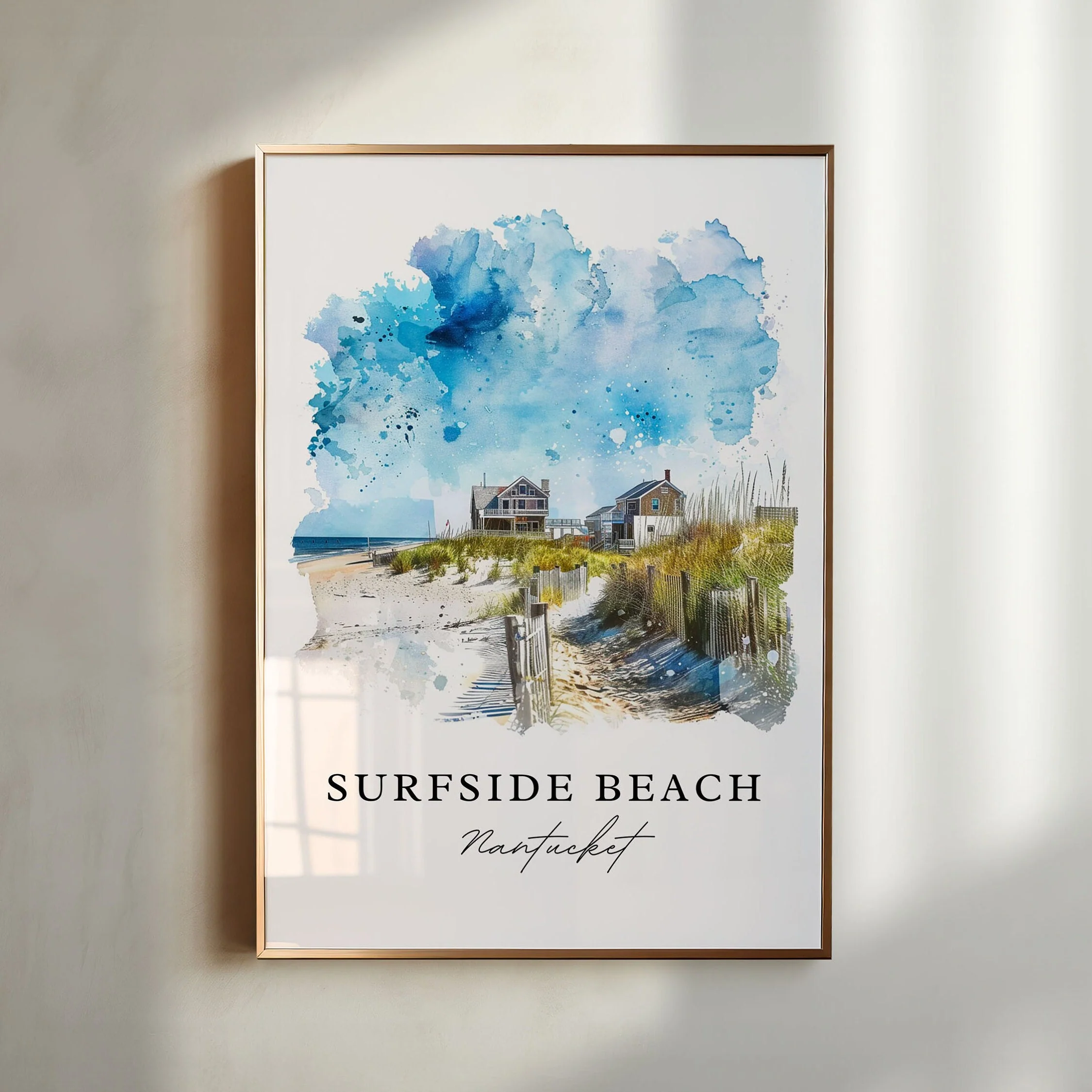 Sufside Beach, MA, USA – Watercolor Art Print