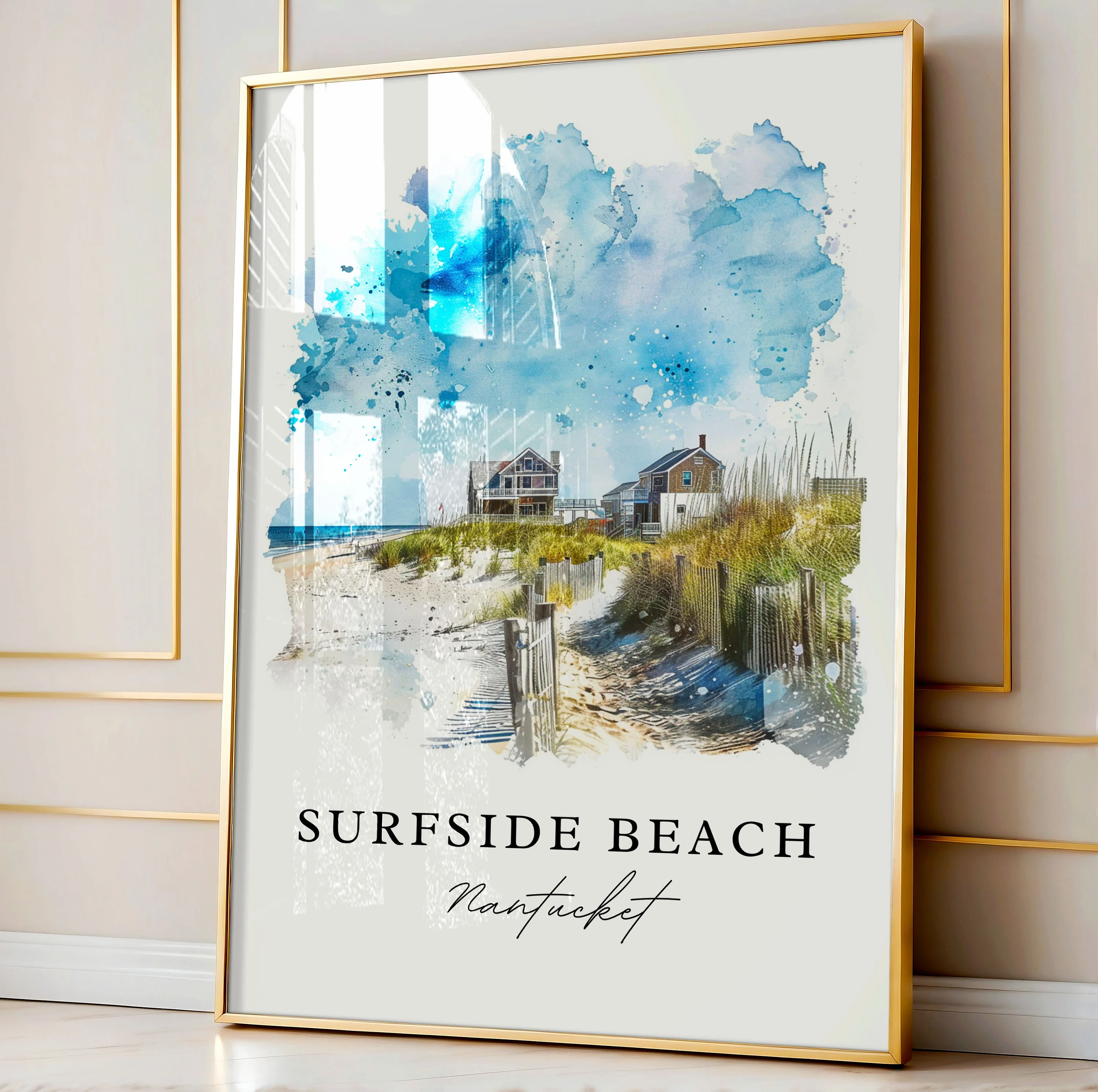 Sufside Beach, MA, USA – Watercolor Art Print - Image 4