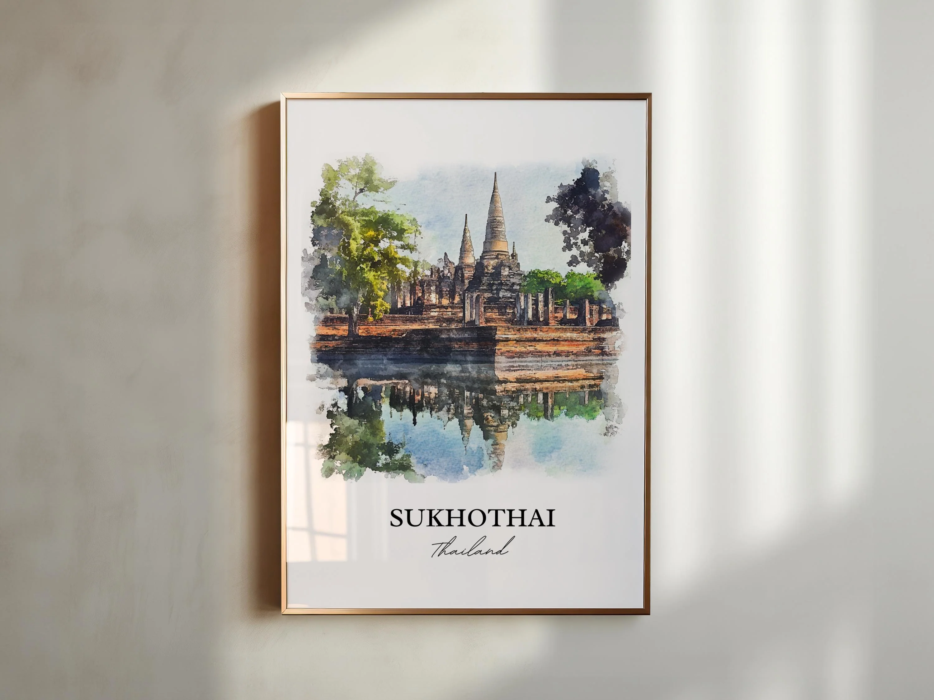 Sukhothai, Thailand – Watercolor Art Print - Image 3