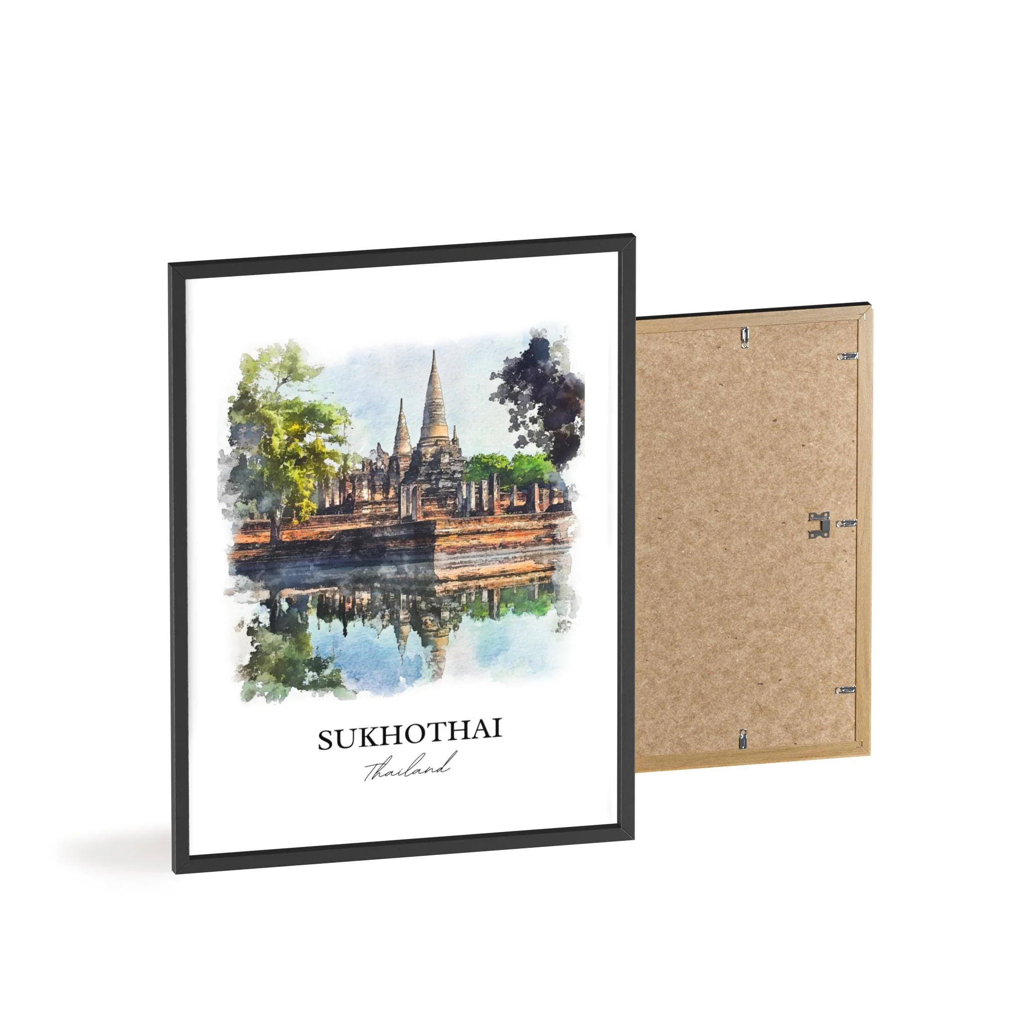 Sukhothai, Thailand – Watercolor Art Print - Image 8