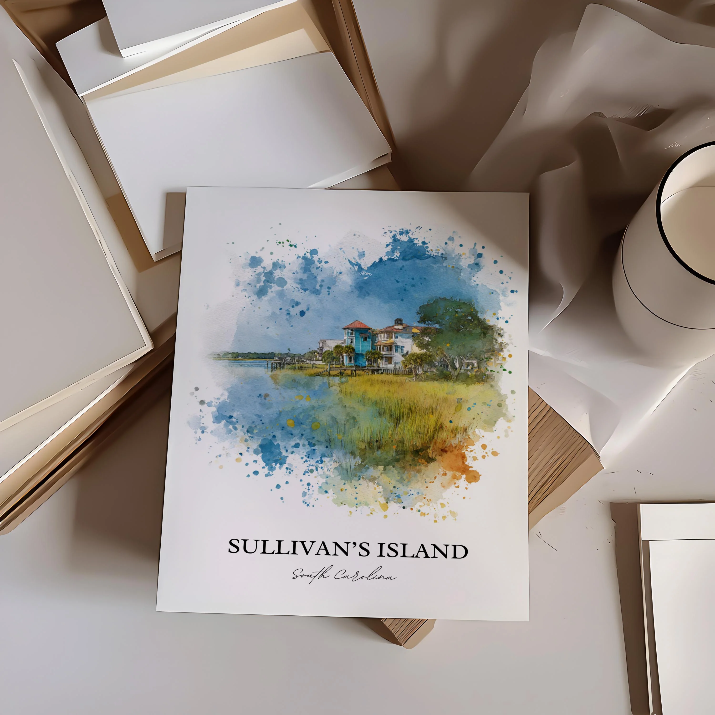 Sullivans Island, SC – Watercolor Art Print - Image 6