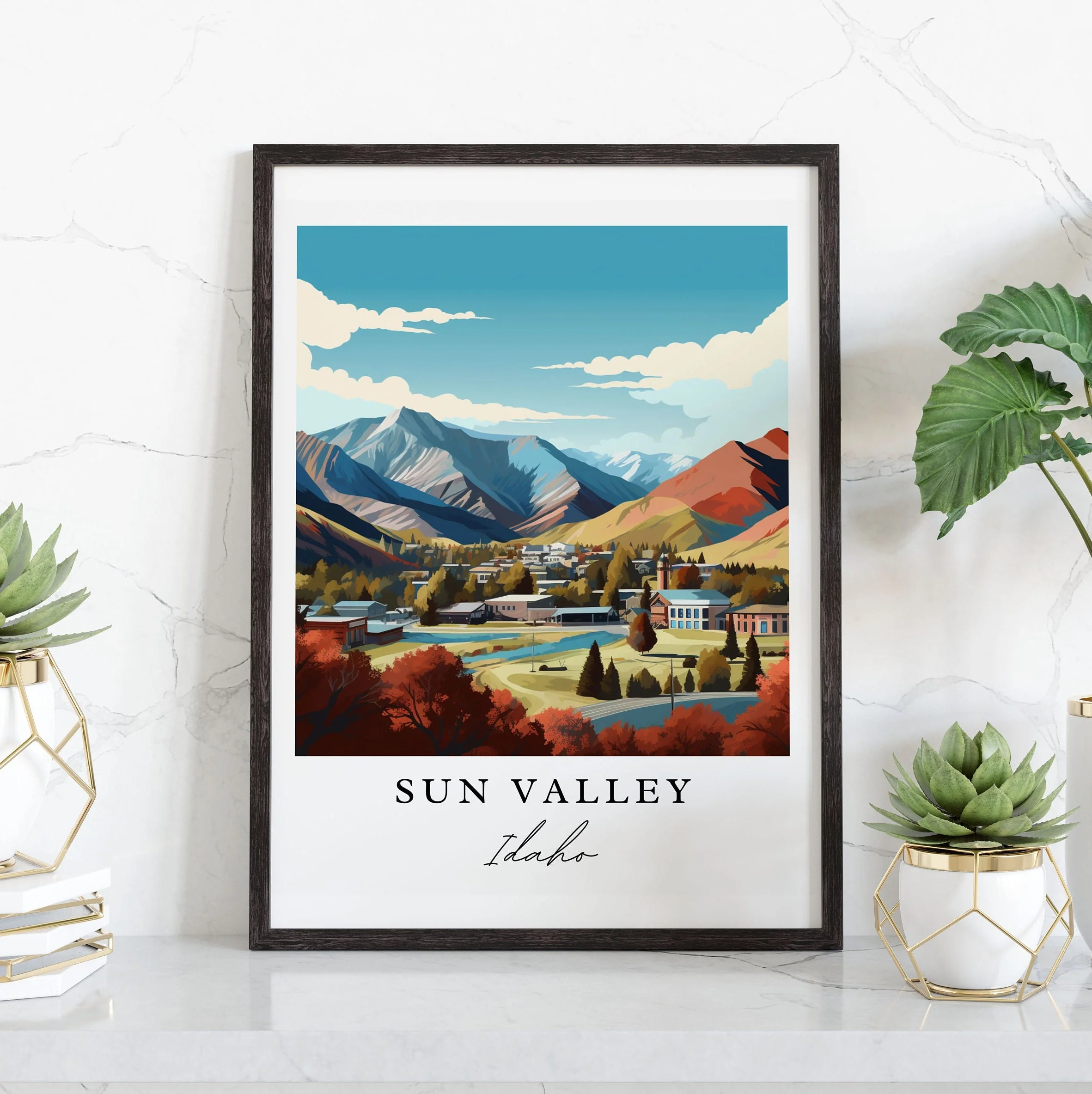 Sun Valley, Idaho, Idaho – Watercolor Art Print - Image 5