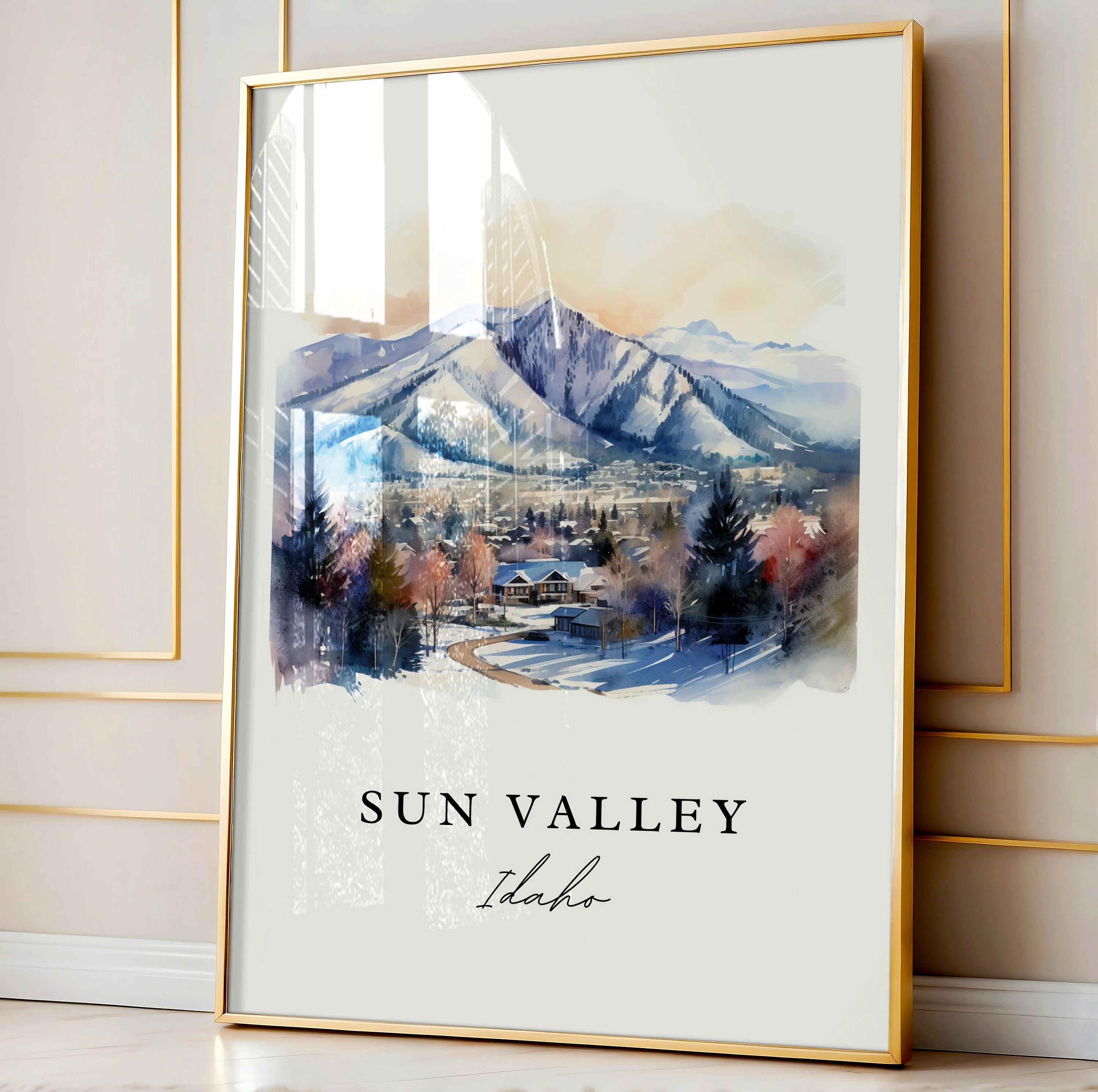 Sun Valley, Idaho, Idaho – Watercolor Art Print - Image 4