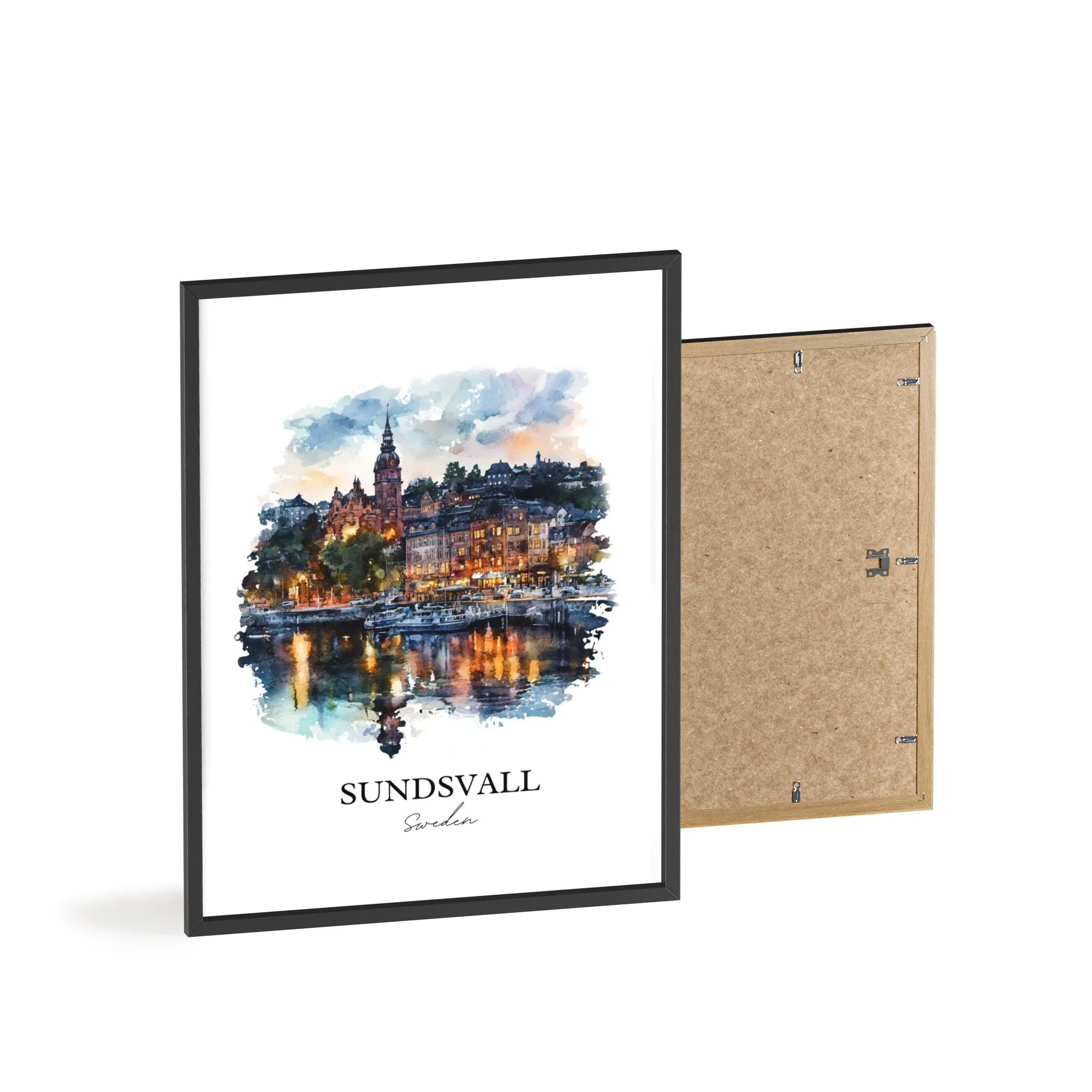 Sundsvall, Sweden – Watercolor Art Print - Image 8