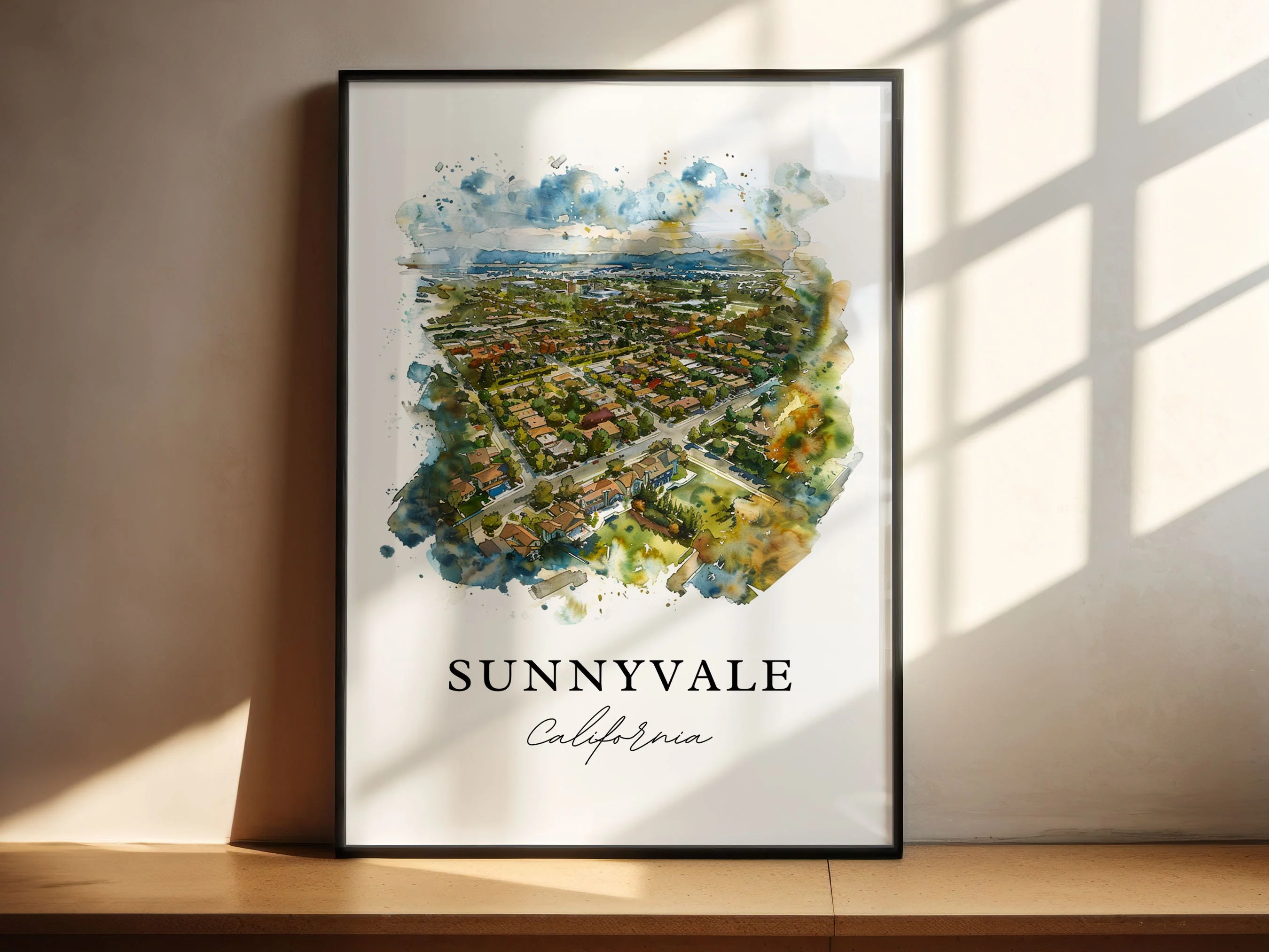 Sunnyvale, California – Watercolor Art Print - Image 4
