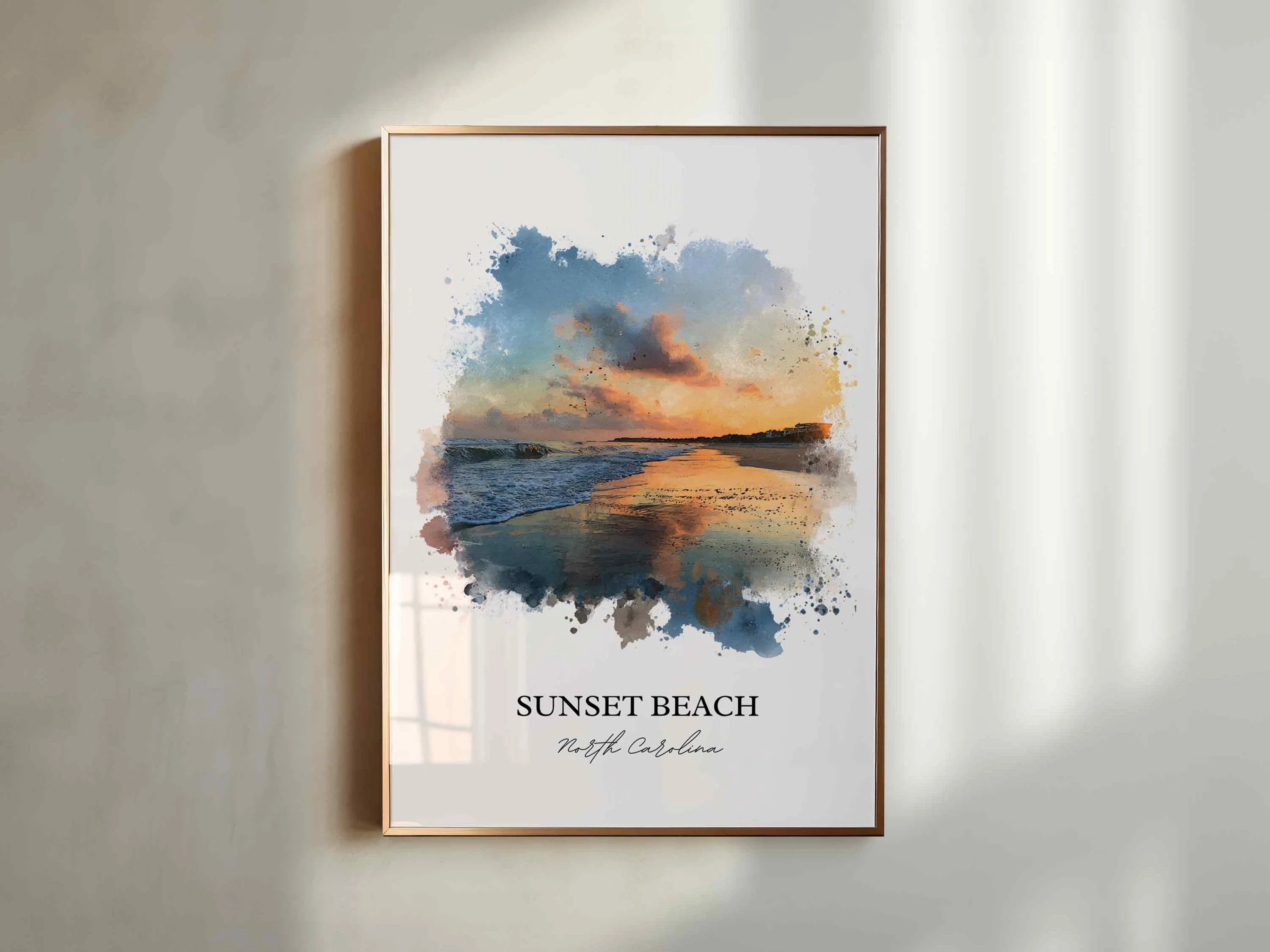 Sunset Beach, North Carolina – Watercolor Art Print - Image 8