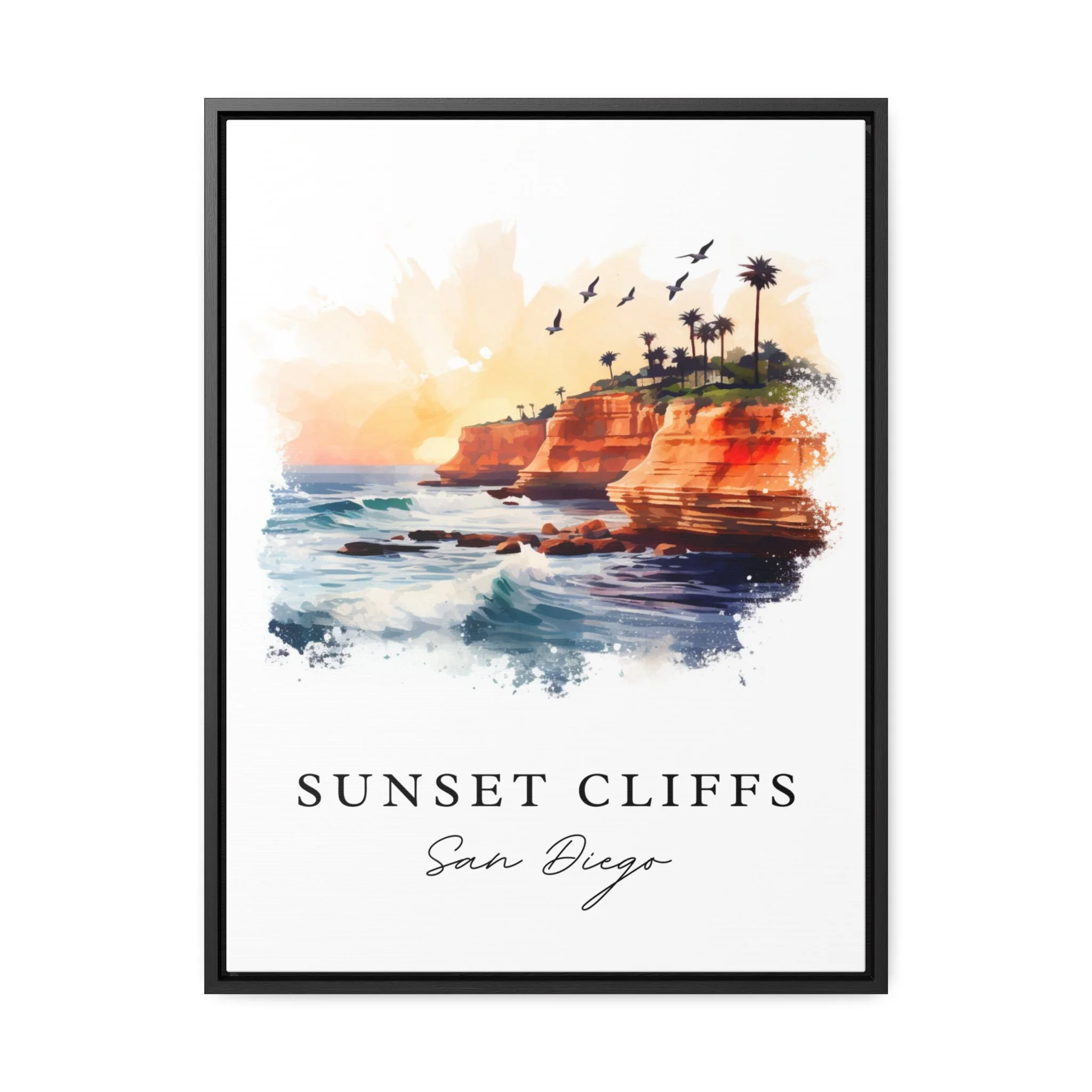 Sunset Cliffs, USA – Watercolor Art Print - Image 5