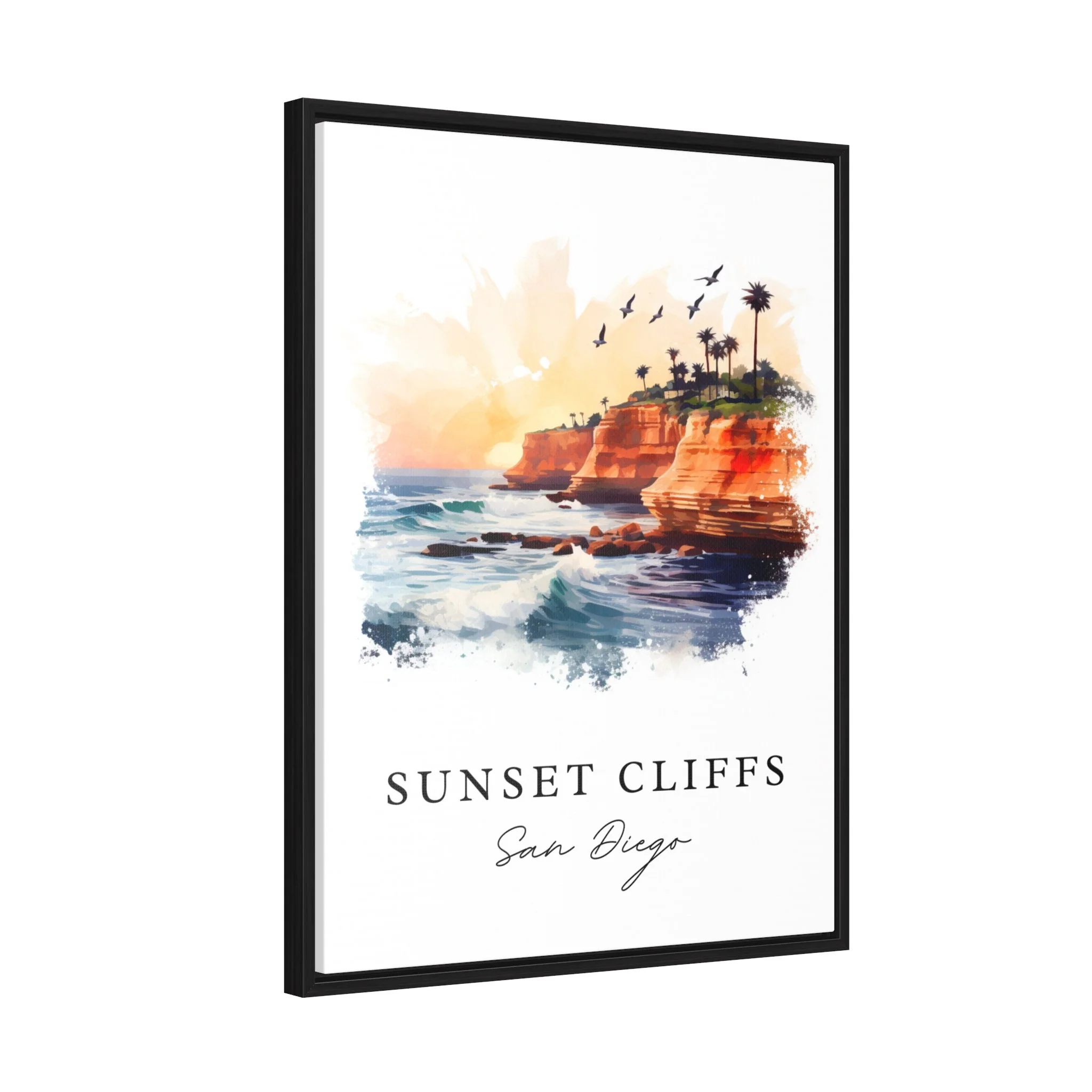 Sunset Cliffs, USA – Watercolor Art Print - Image 6