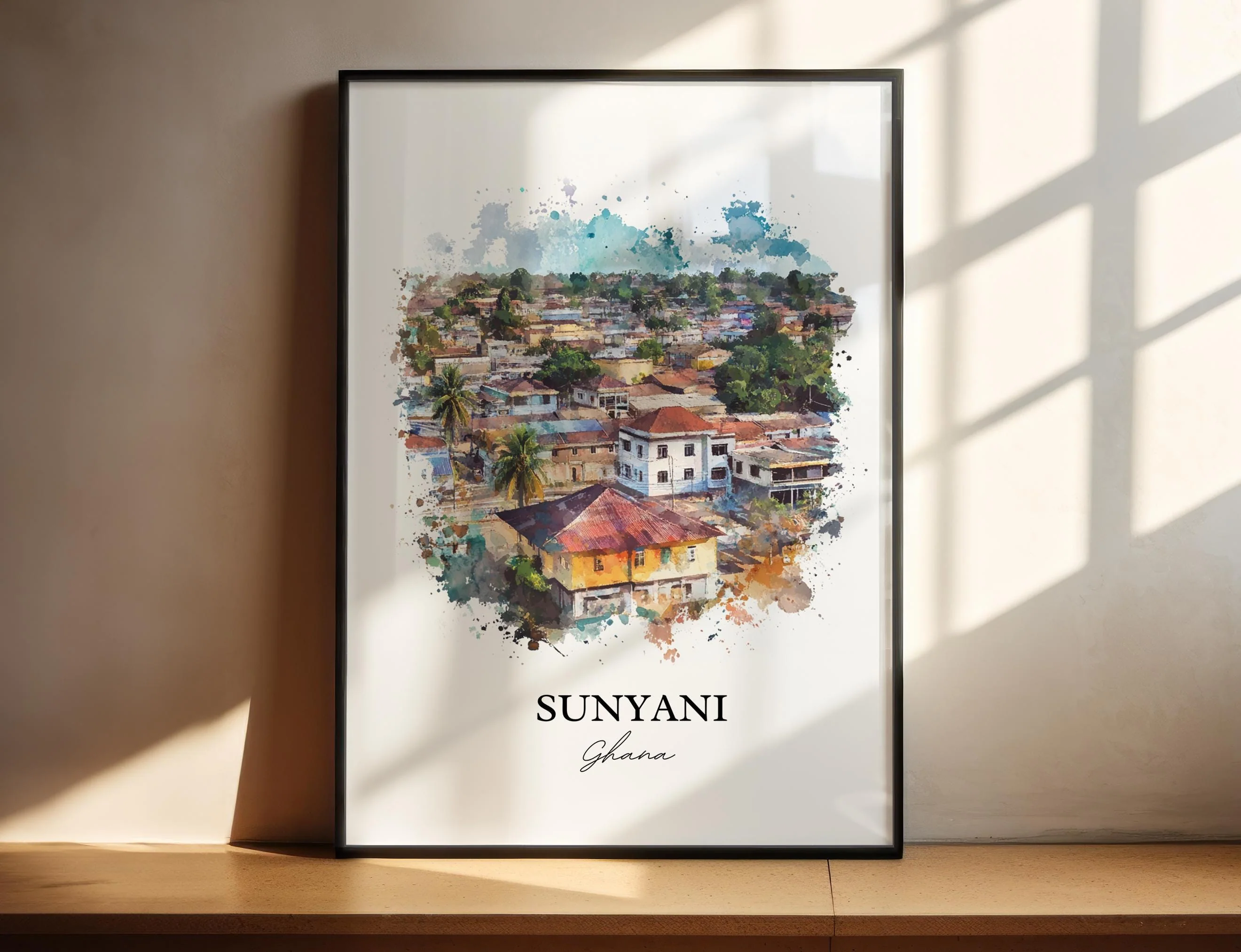 Sunyani, Ghana – Watercolor Art Print