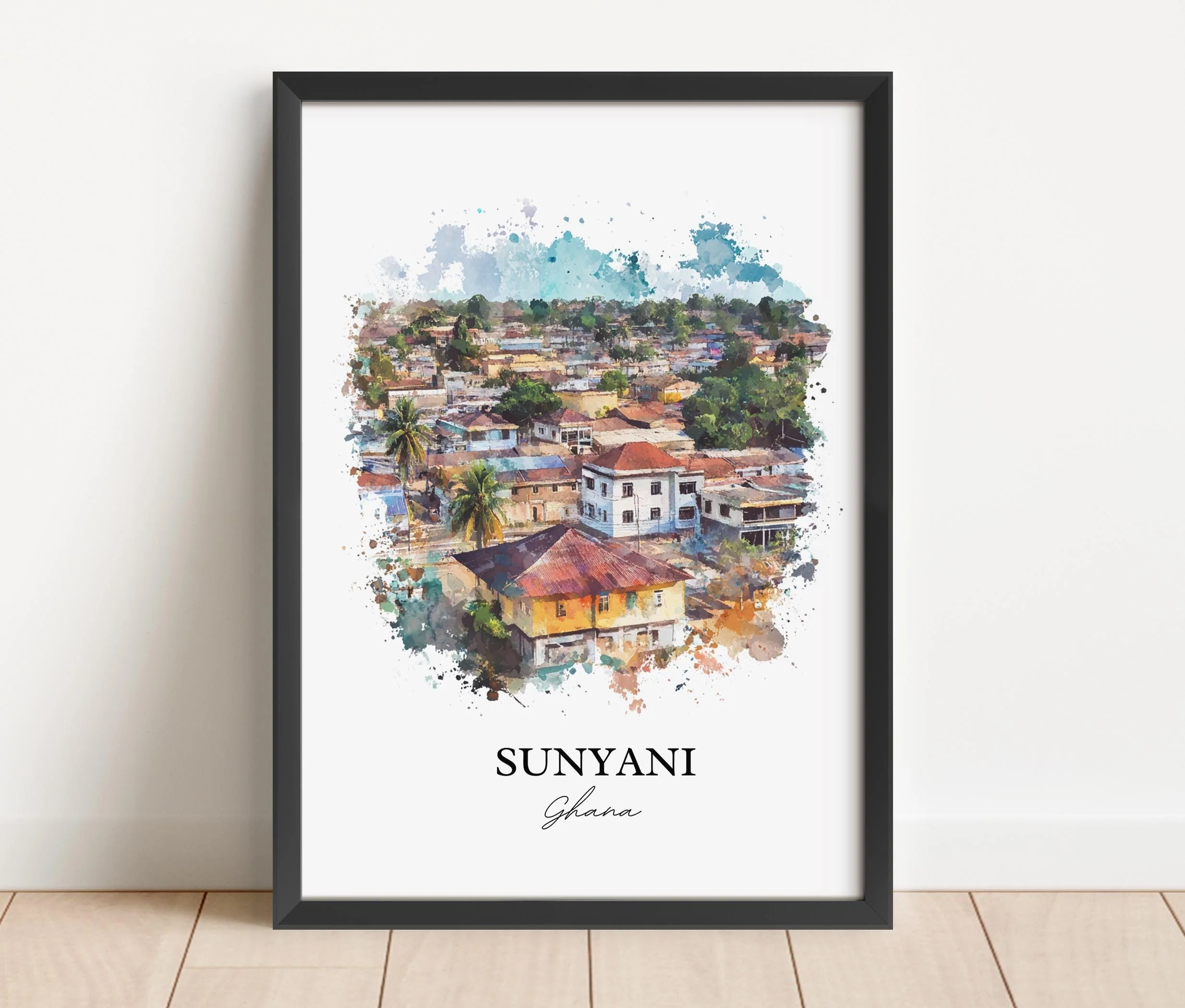 Sunyani, Ghana – Watercolor Art Print - Image 6