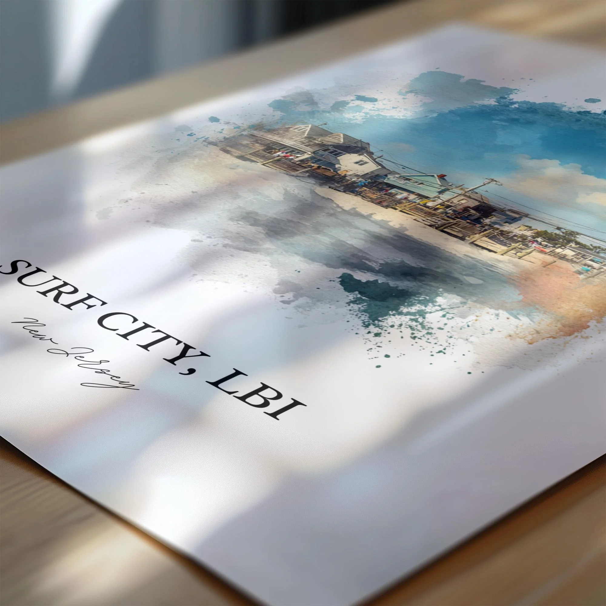 Surf City, NJ – Watercolor Art Print - Image 2