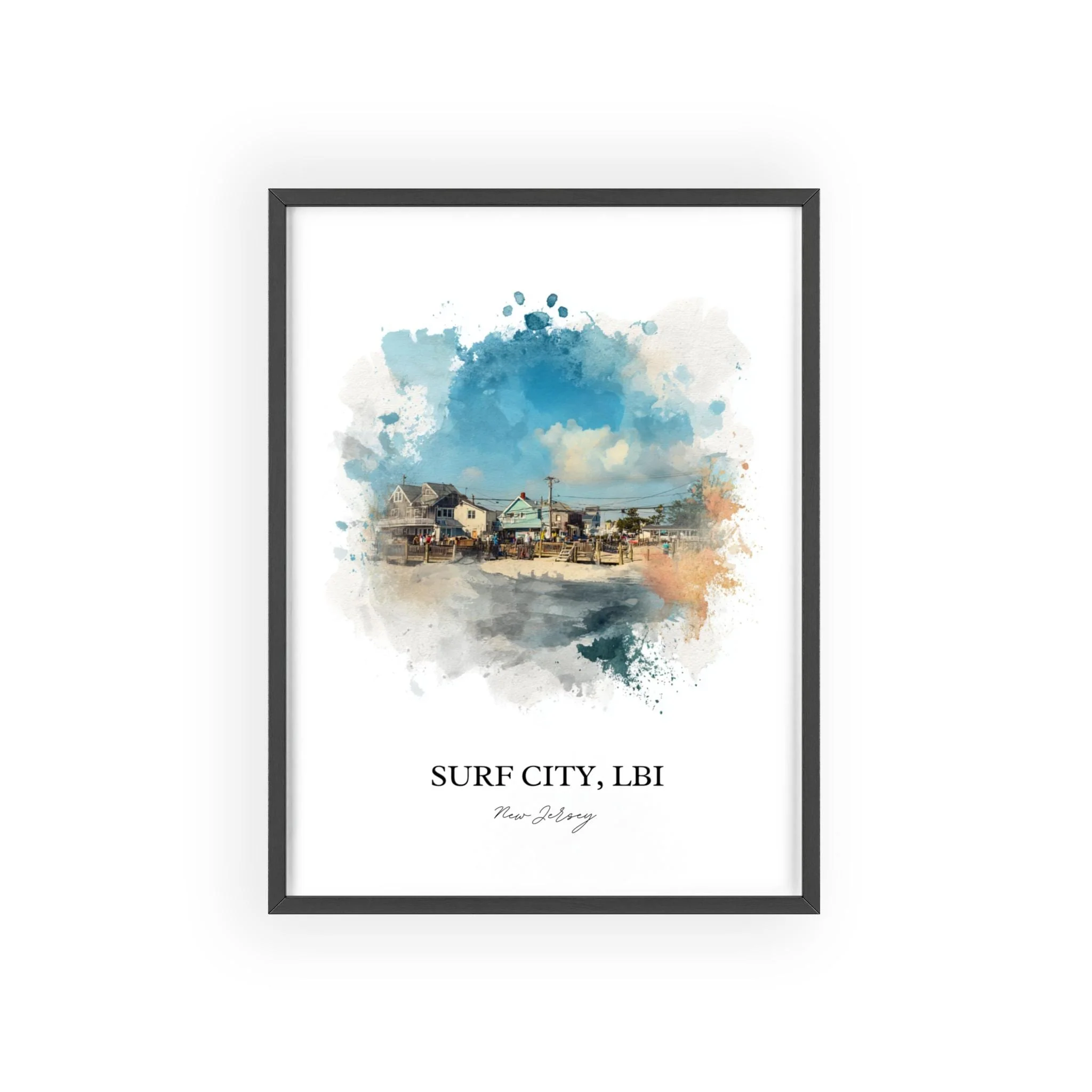 Surf City, NJ – Watercolor Art Print - Image 9
