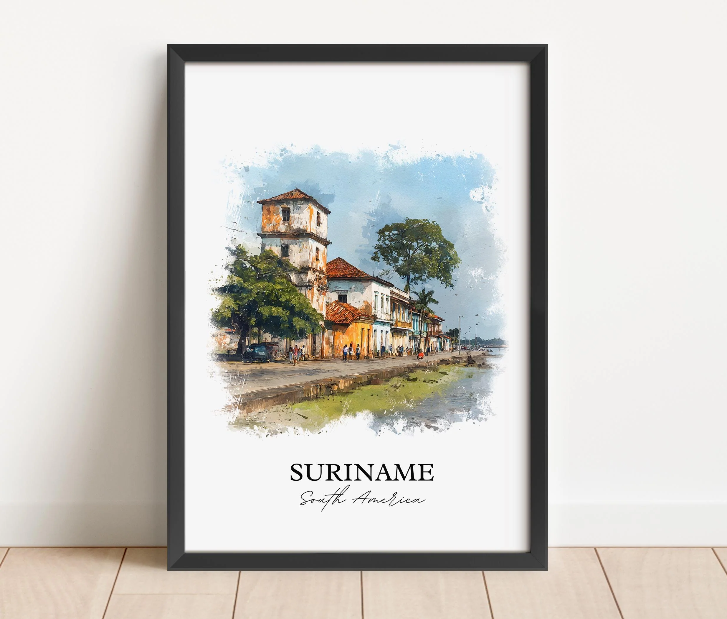 Suriname, Suriname – Watercolor Art Print - Image 4