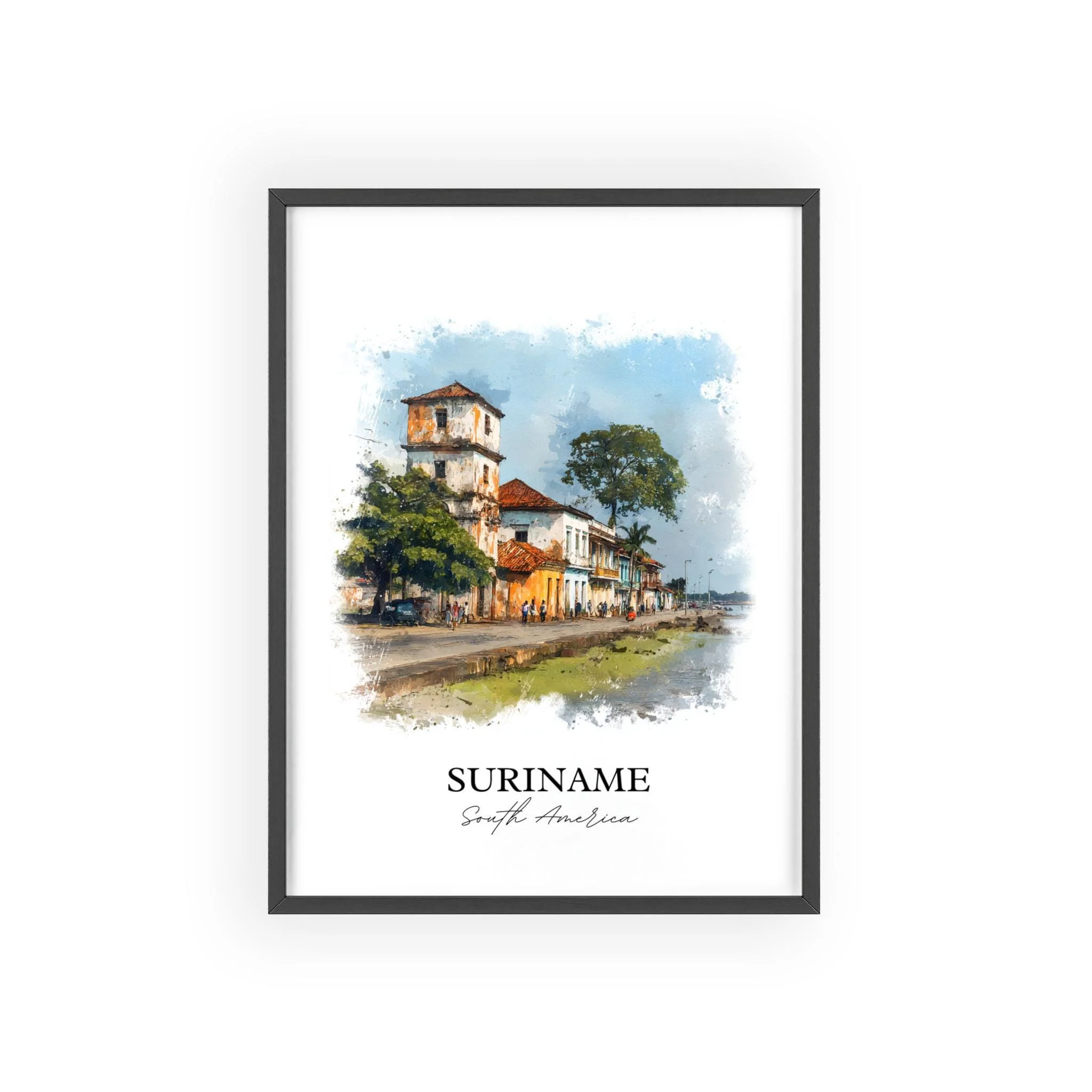 Suriname, Suriname – Watercolor Art Print - Image 7