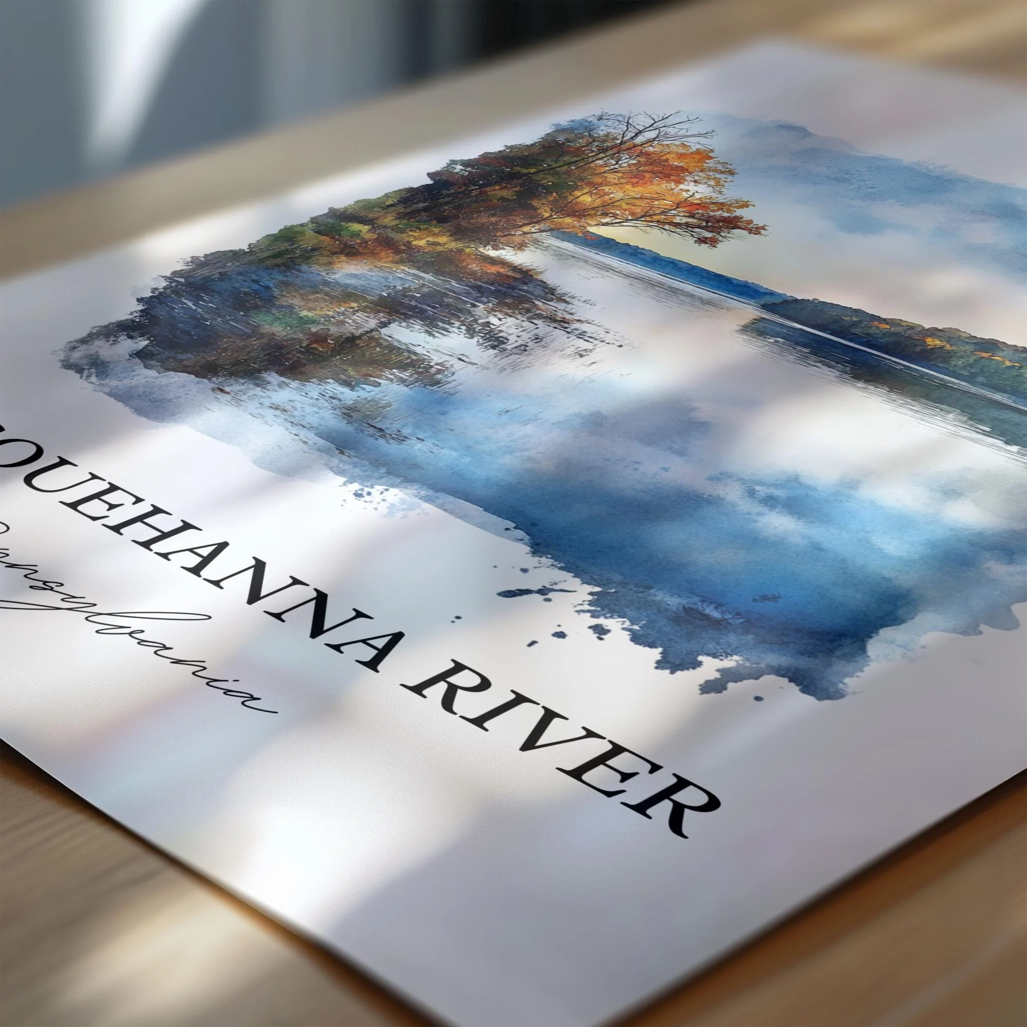 Susquehanna River, USA – Watercolor Art Print - Image 2