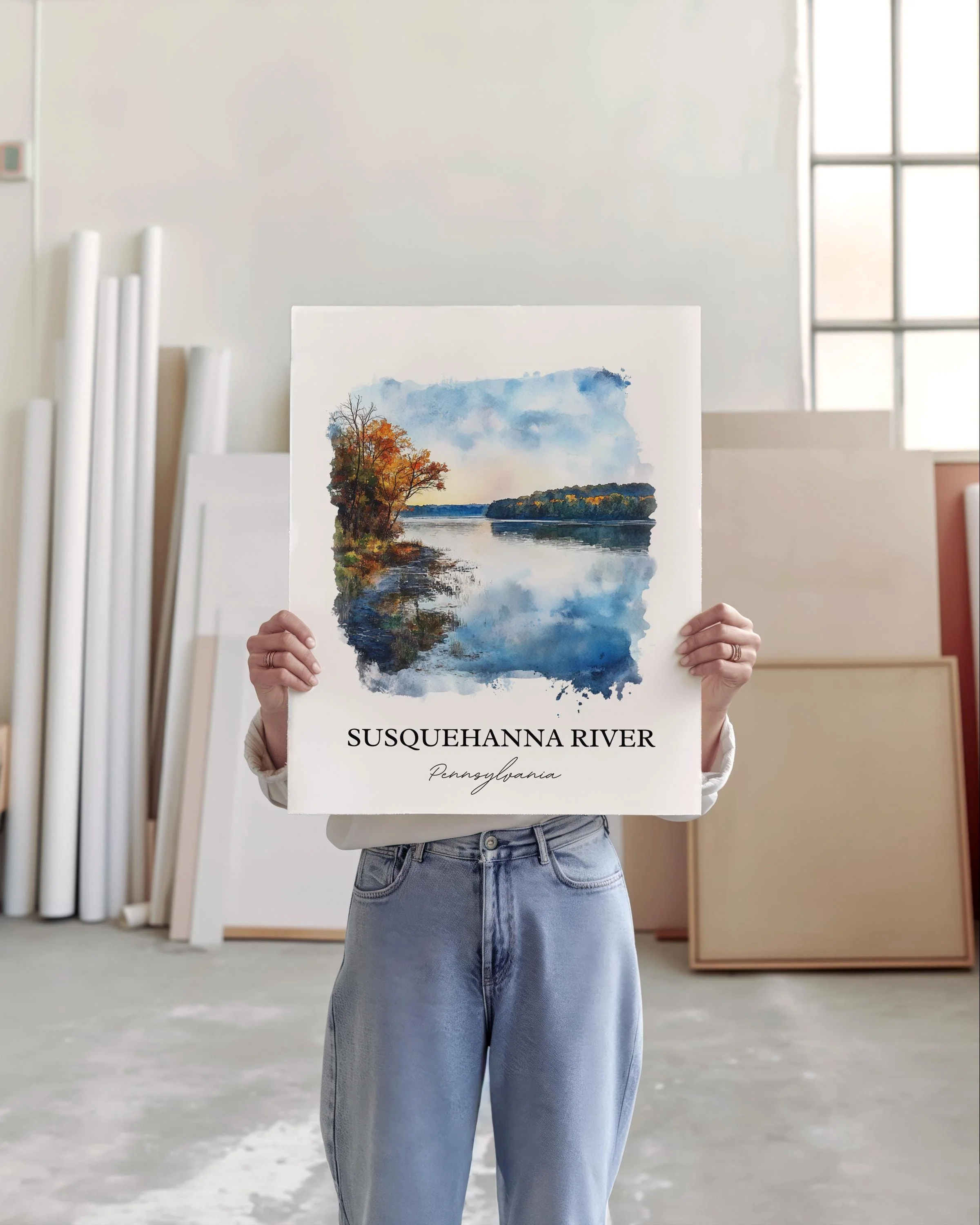 Susquehanna River, USA – Watercolor Art Print - Image 4