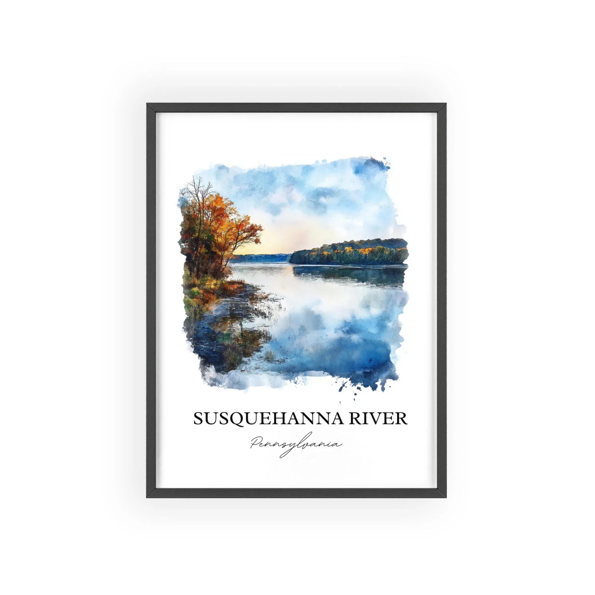 Susquehanna River, USA – Watercolor Art Print - Image 7