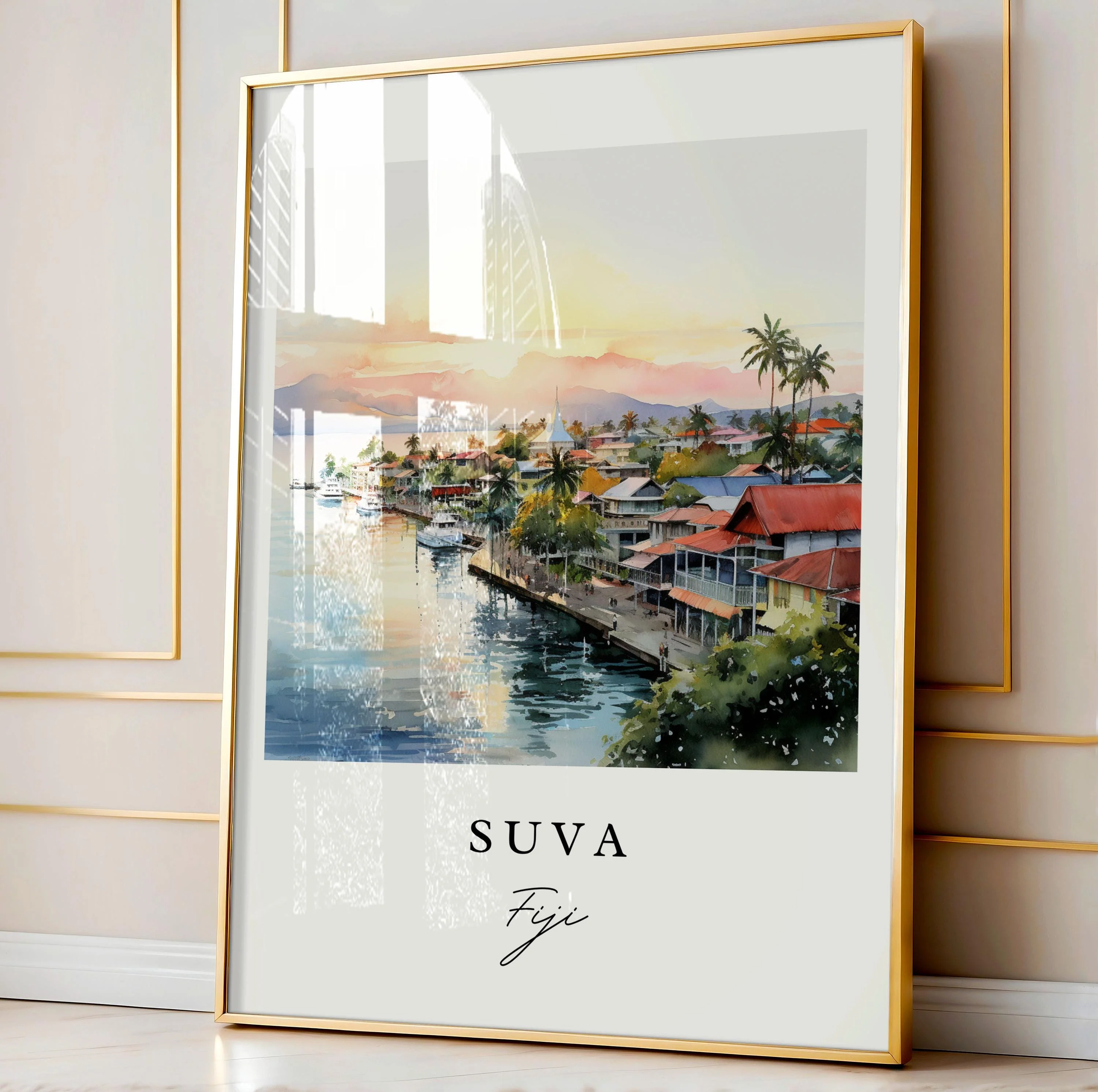 Suva, Fiji – Watercolor Art Print - Image 4