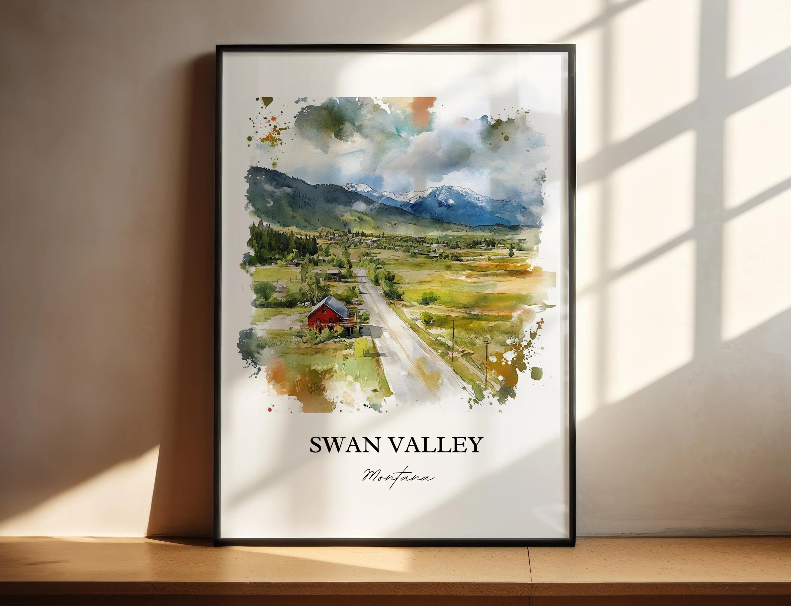 Swan Valley, Montana, USA – Watercolor Art Print