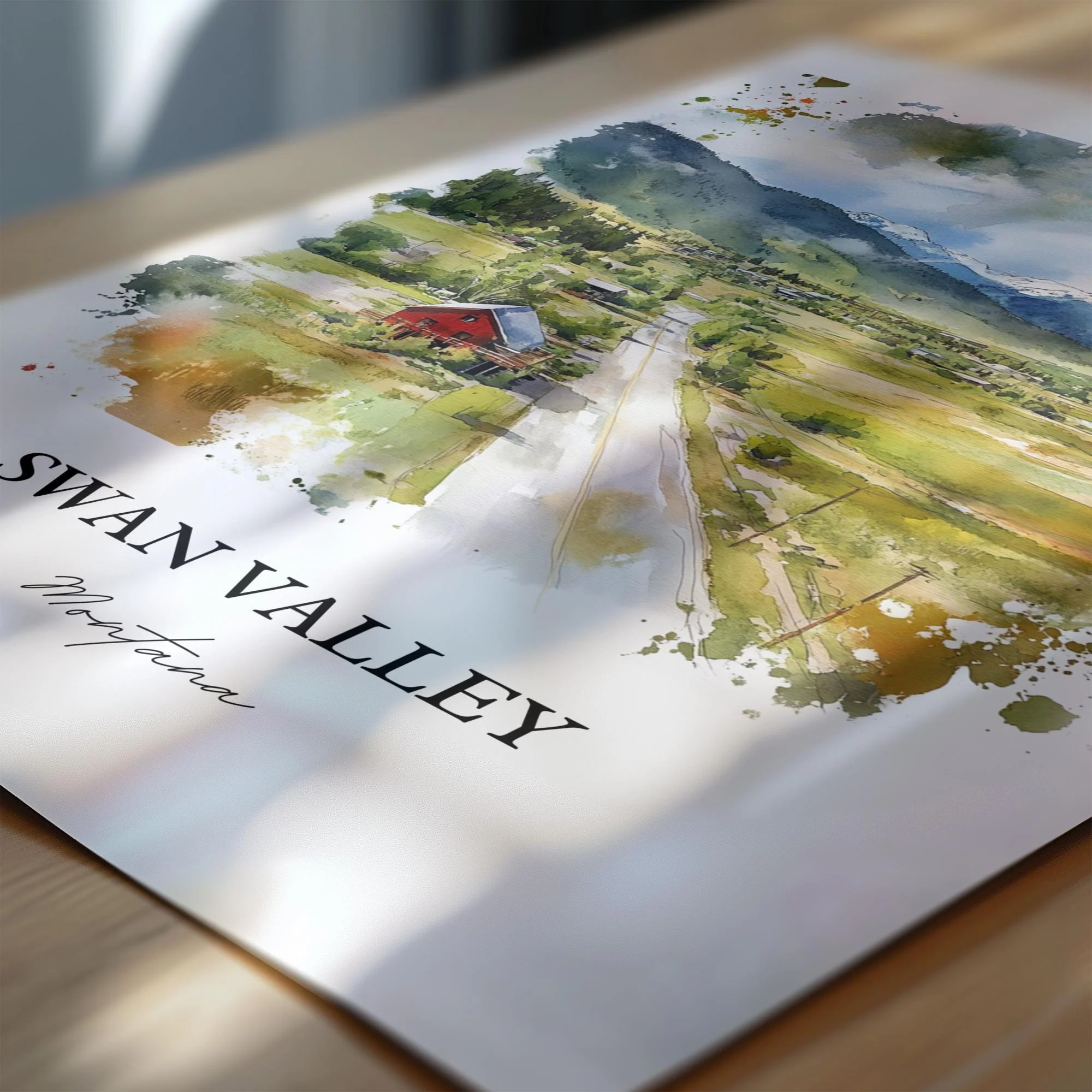 Swan Valley, Montana, USA – Watercolor Art Print - Image 2