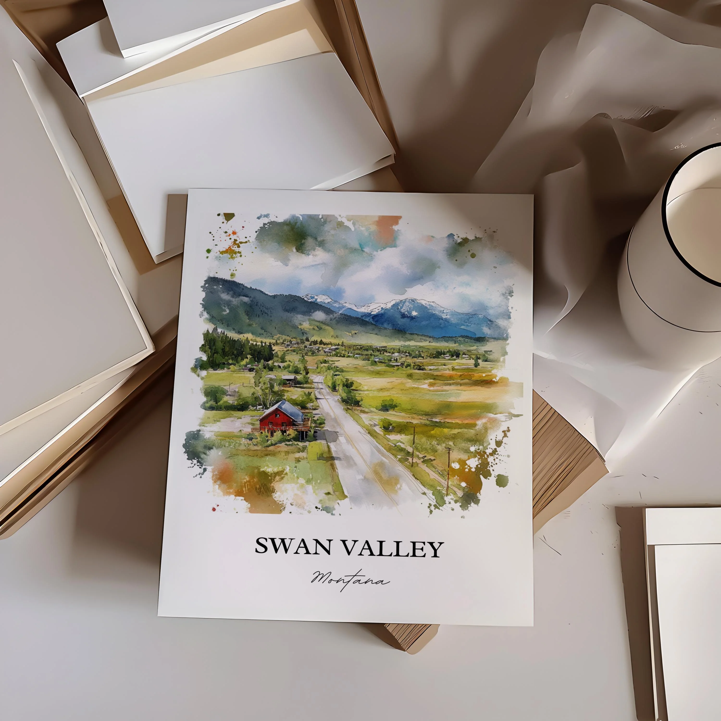 Swan Valley, Montana, USA – Watercolor Art Print - Image 8