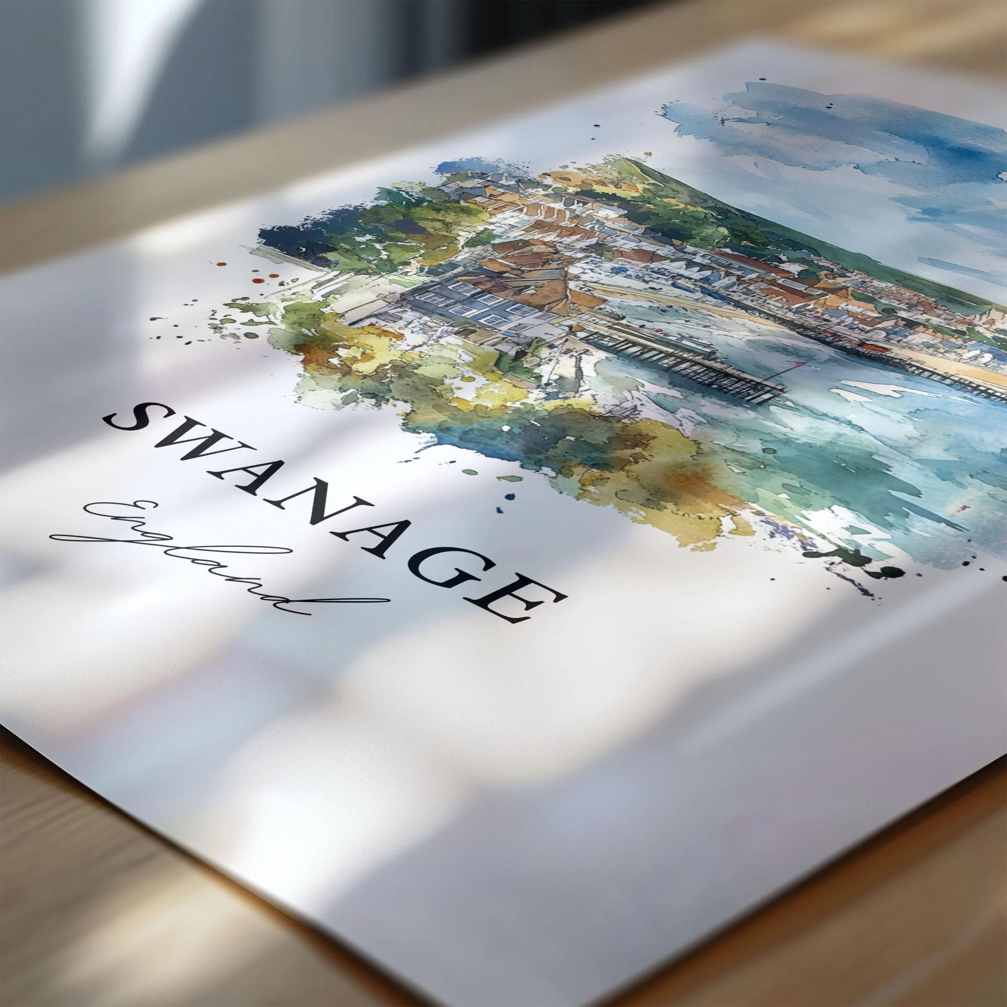 Swanage, England – Watercolor Art Print - Image 2