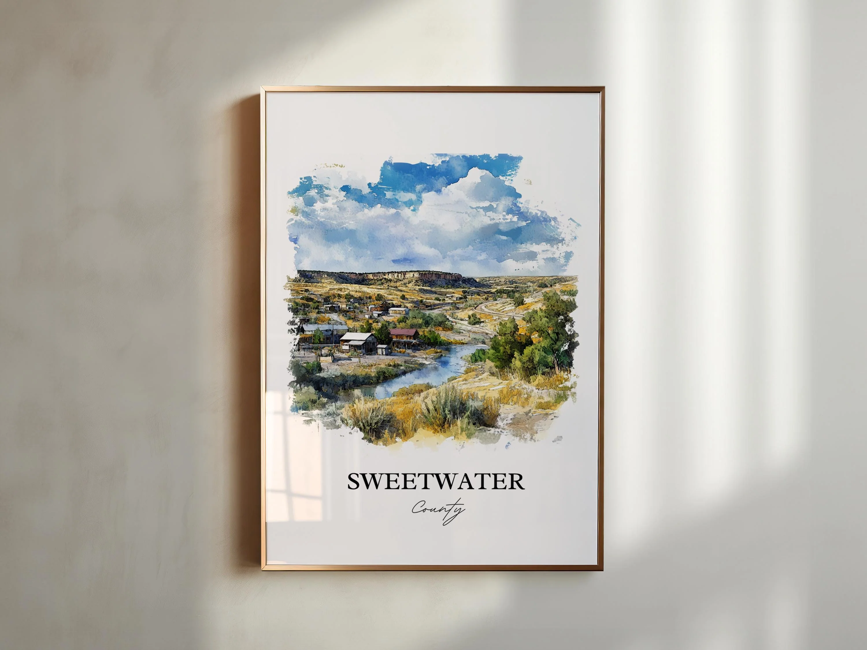 Sweetwater County, Wyoming – Watercolor Art Print - Image 3