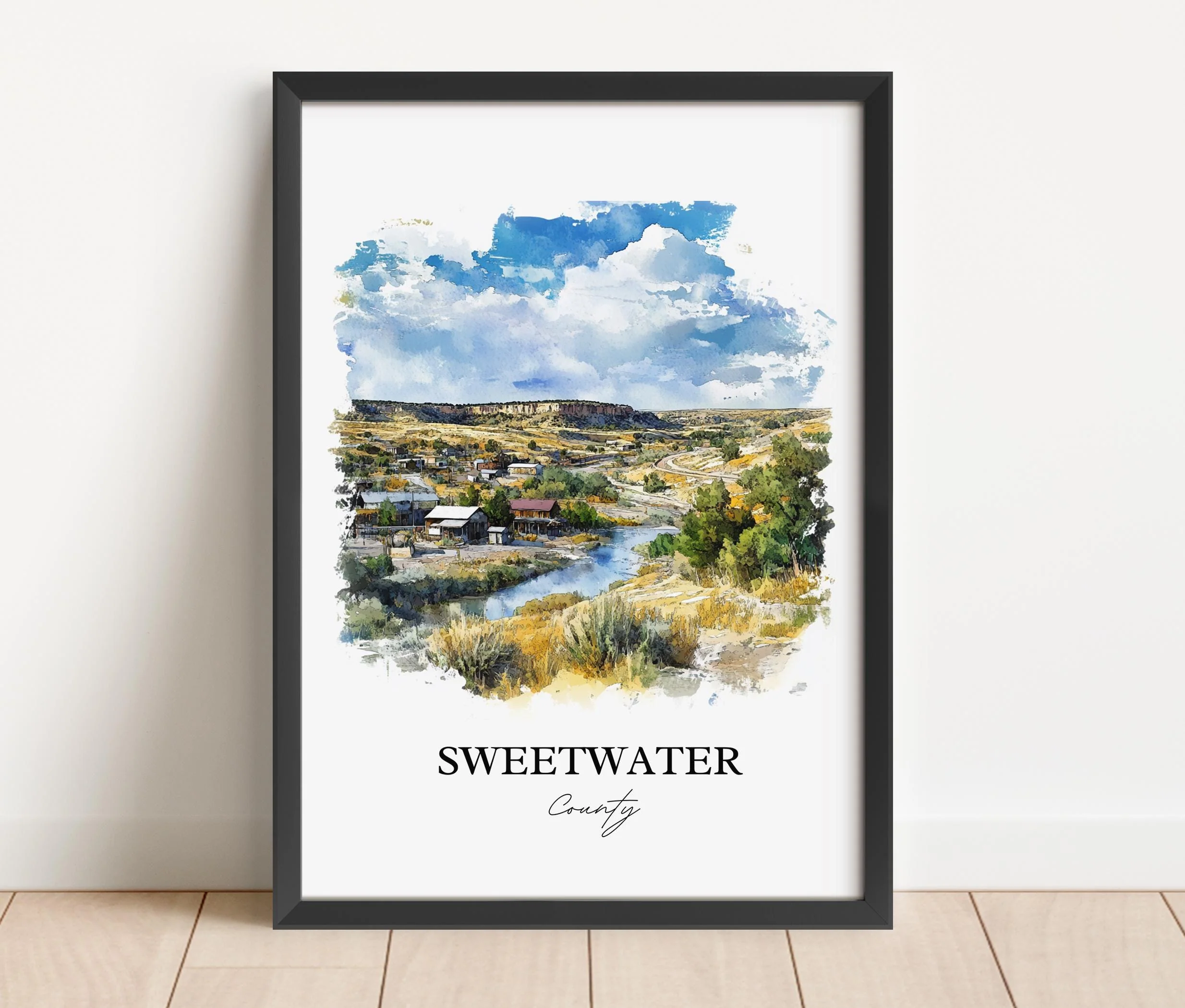 Sweetwater County, Wyoming – Watercolor Art Print - Image 6