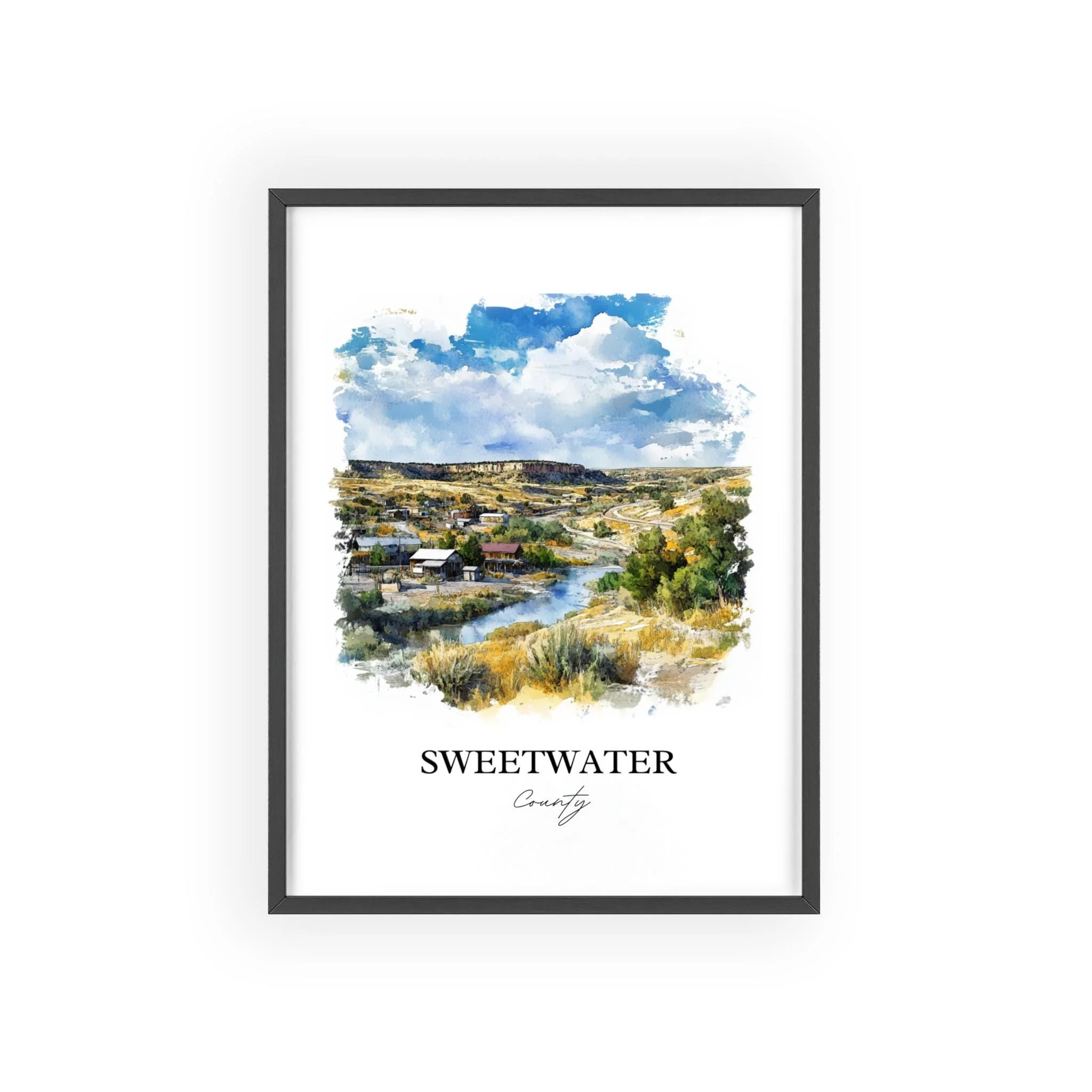 Sweetwater County, Wyoming – Watercolor Art Print - Image 7