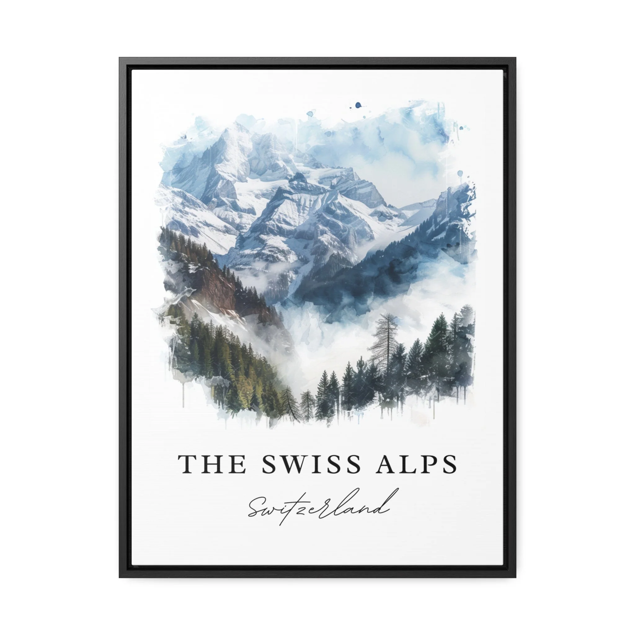Swiss Alps, Switzerland – Watercolor Art Print - Image 7