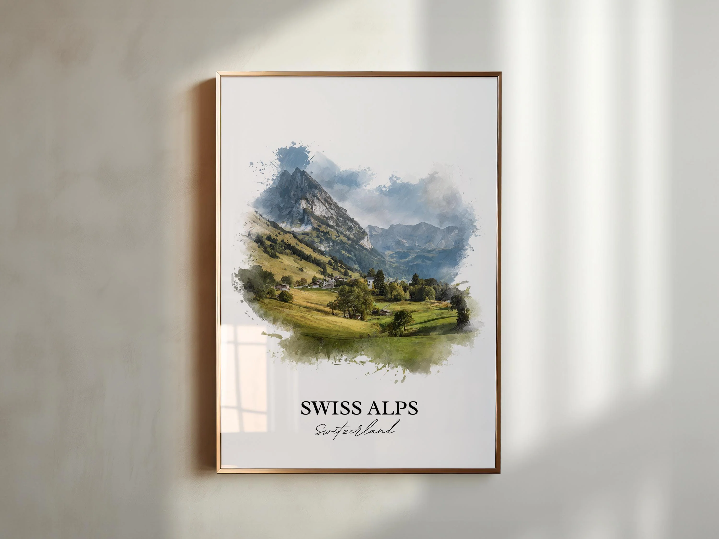 Swiss Alps, Switzerland – Watercolor Art Print - Image 6